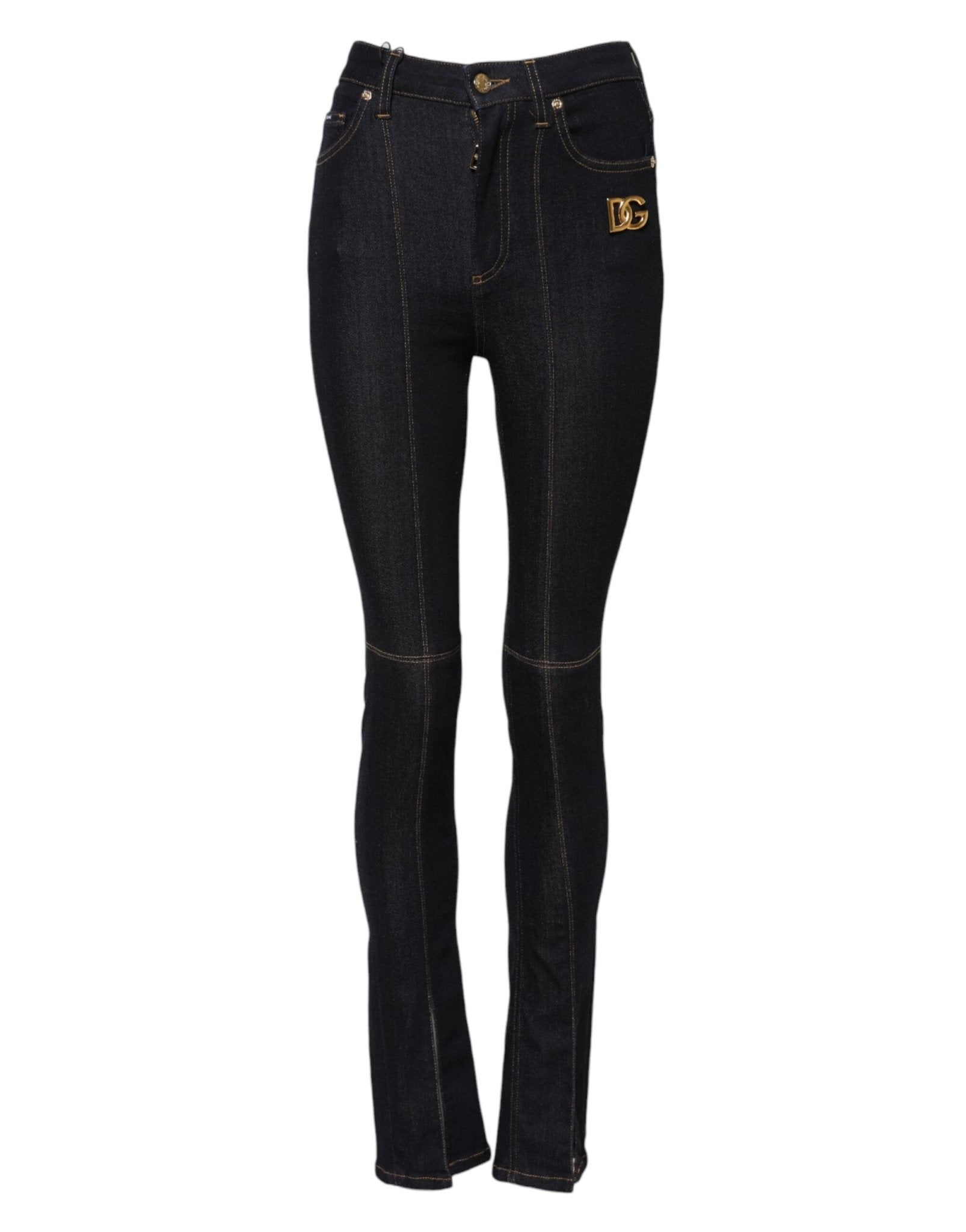 Dolce & Gabbana Blue Cotton High Waist Skinny Denim Jeans - RIMODA