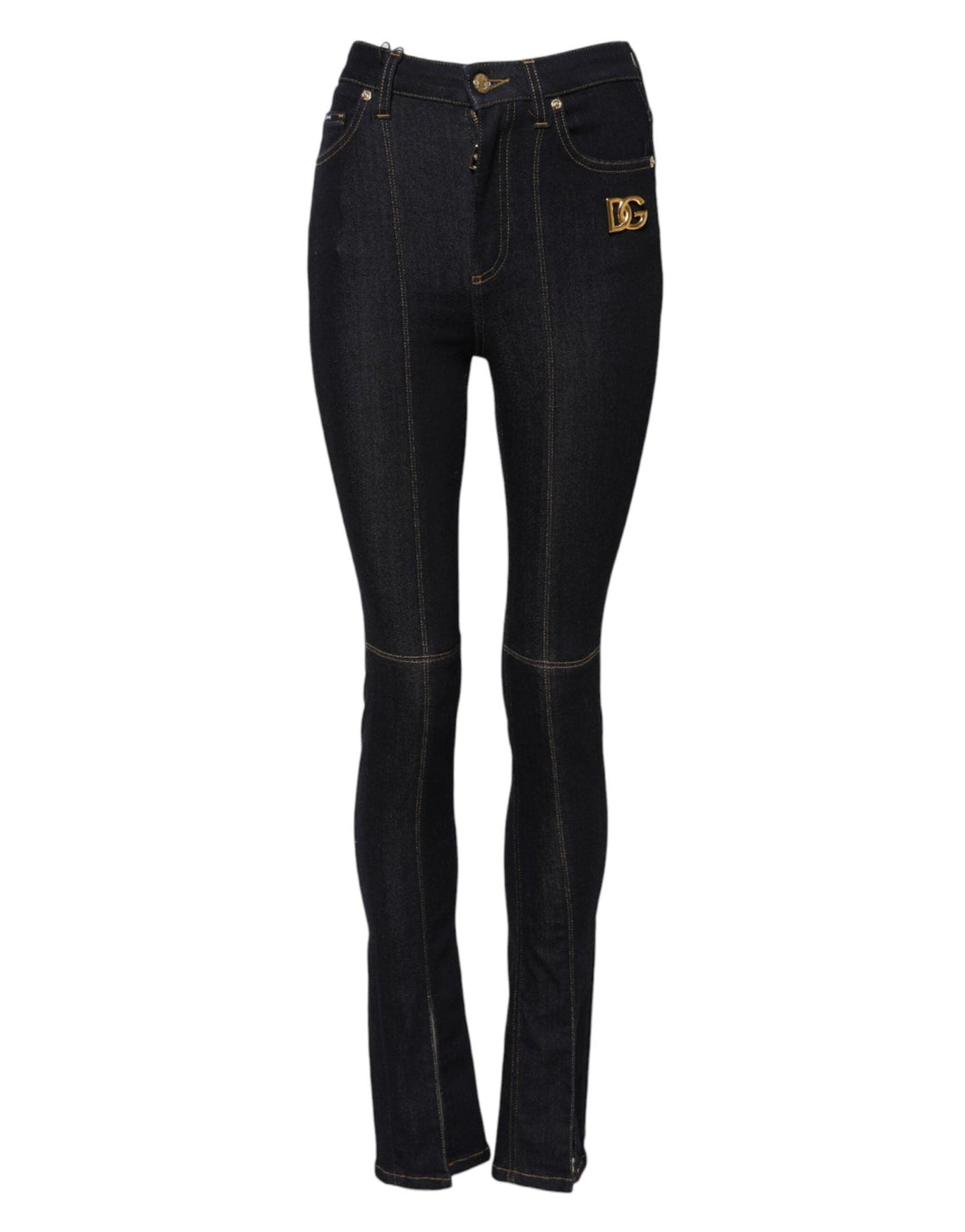 Dolce & Gabbana Blue Cotton High Waist Skinny Denim Jeans - RIMODA