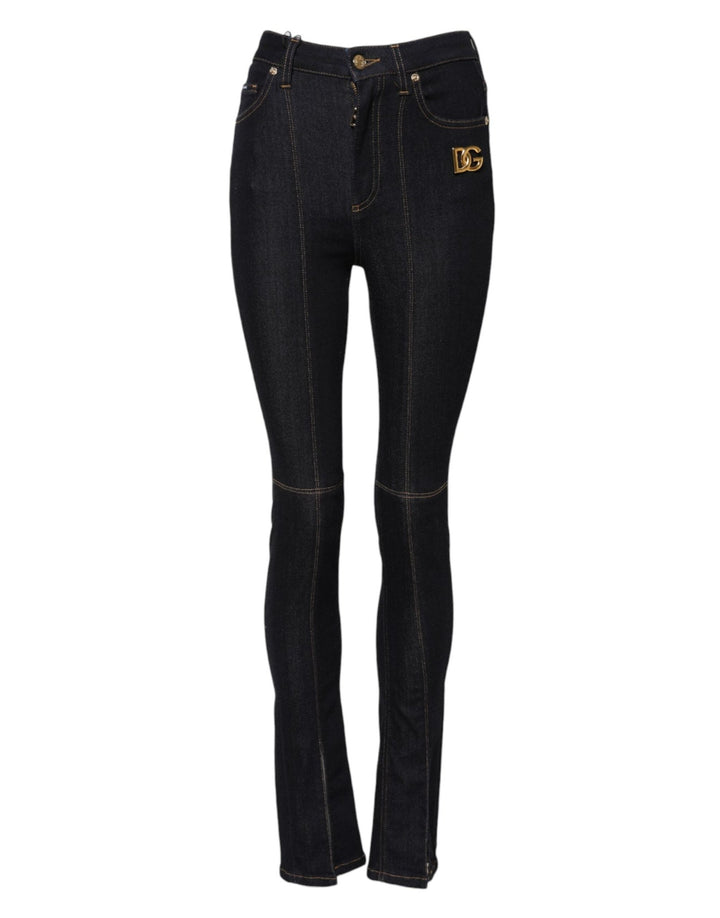 Dolce & Gabbana Blue Cotton High Waist Skinny Denim Jeans - RIMODA