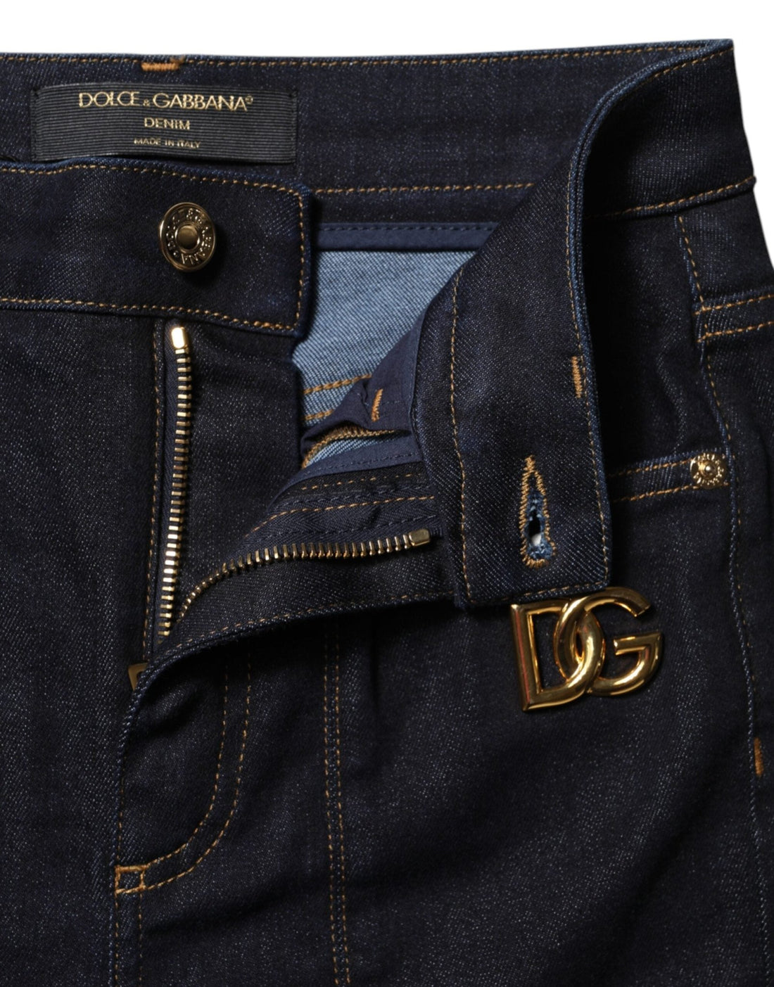Dolce & Gabbana Blue Cotton High Waist Skinny Denim Jeans - RIMODA