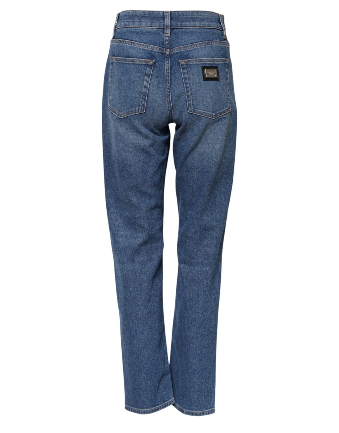 Dolce & Gabbana Blue Cotton High Waist Tapered Denim Jeans - RIMODA