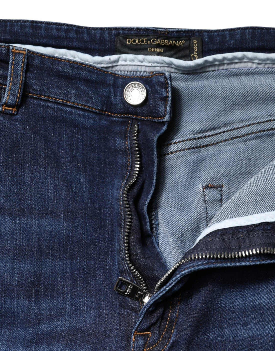 Dolce & Gabbana Blue Cotton High Waisted Cropped Denim Jeans - RIMODA