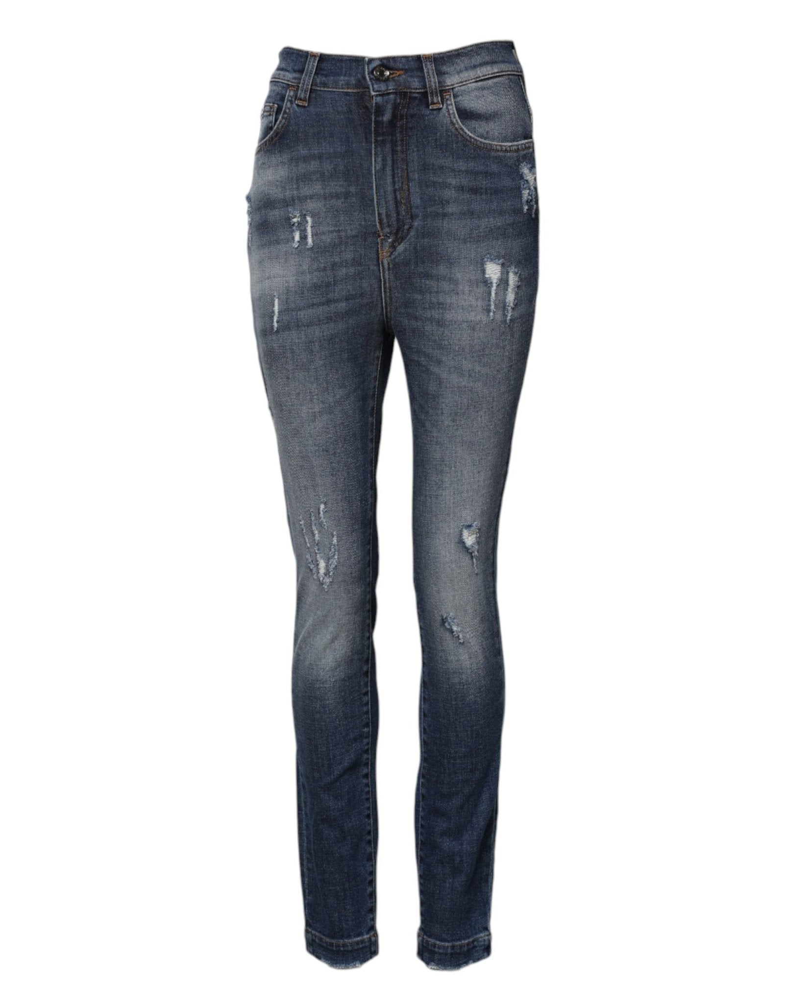 Dolce & Gabbana Blue Cotton HighWaist Skinny Denim Jeans - RIMODA