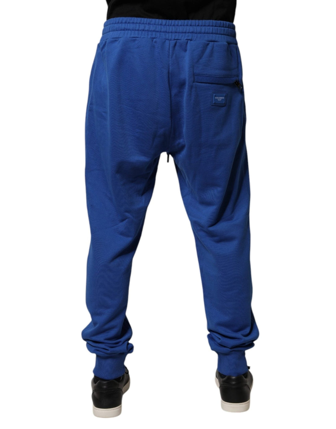 Dolce & Gabbana Blue Cotton Jogger Mid Waist Pants - RIMODA
