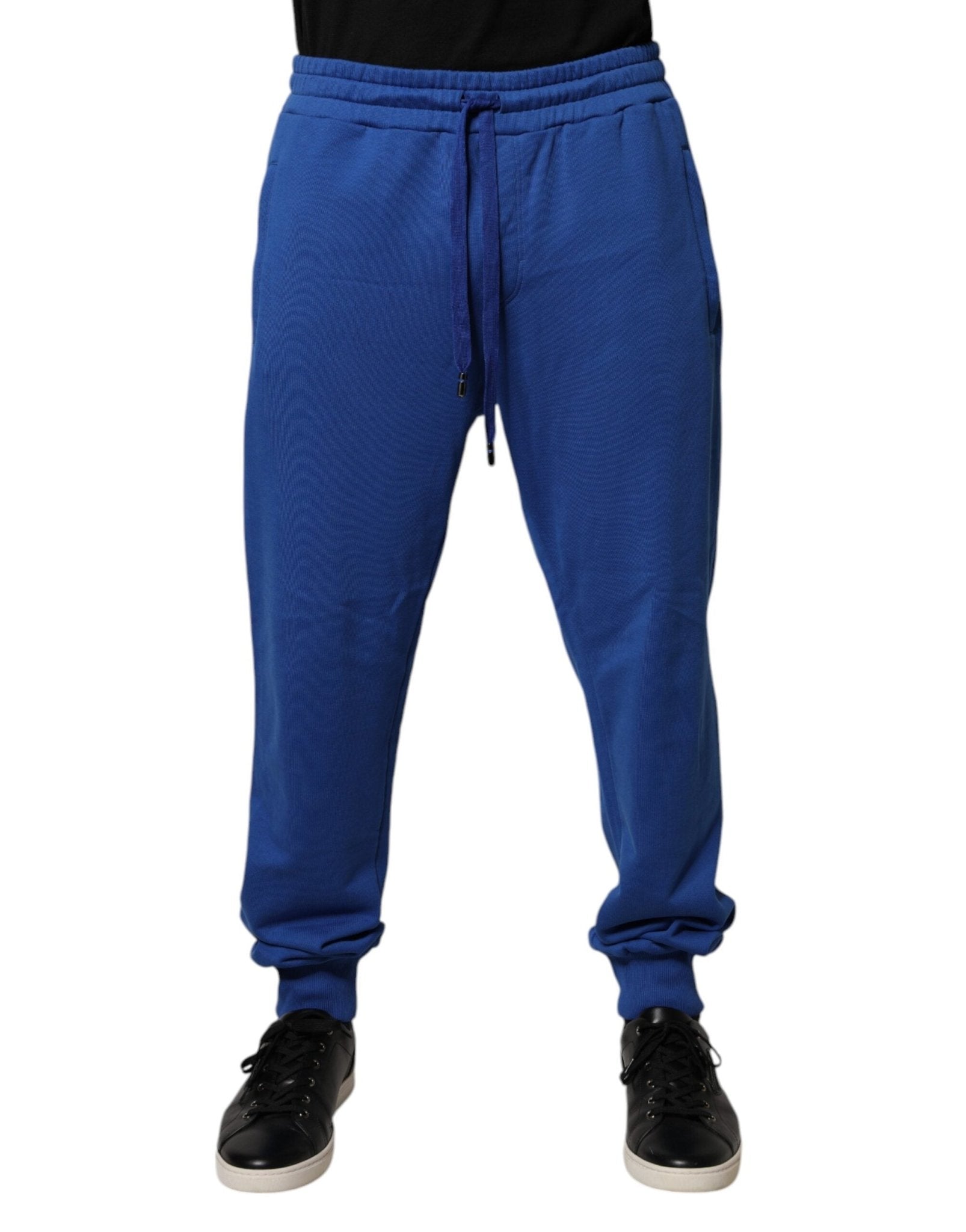 Dolce & Gabbana Blue Cotton Jogger Mid Waist Pants - RIMODA