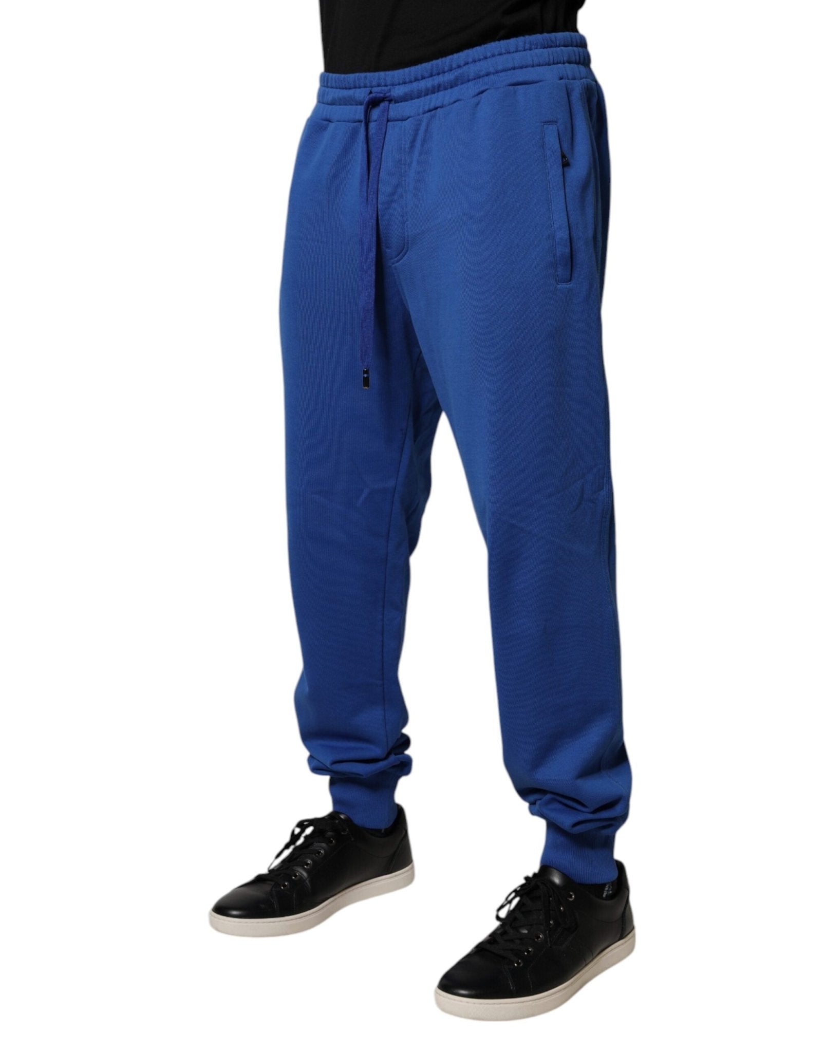 Dolce & Gabbana Blue Cotton Jogger Mid Waist Pants - RIMODA