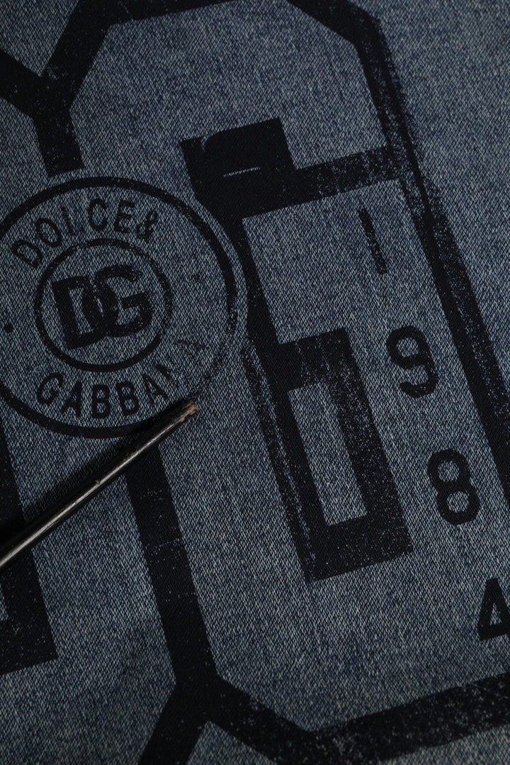 Dolce & Gabbana Blue Cotton Logo Hooded Sweatshirt Sweater - RIMODA