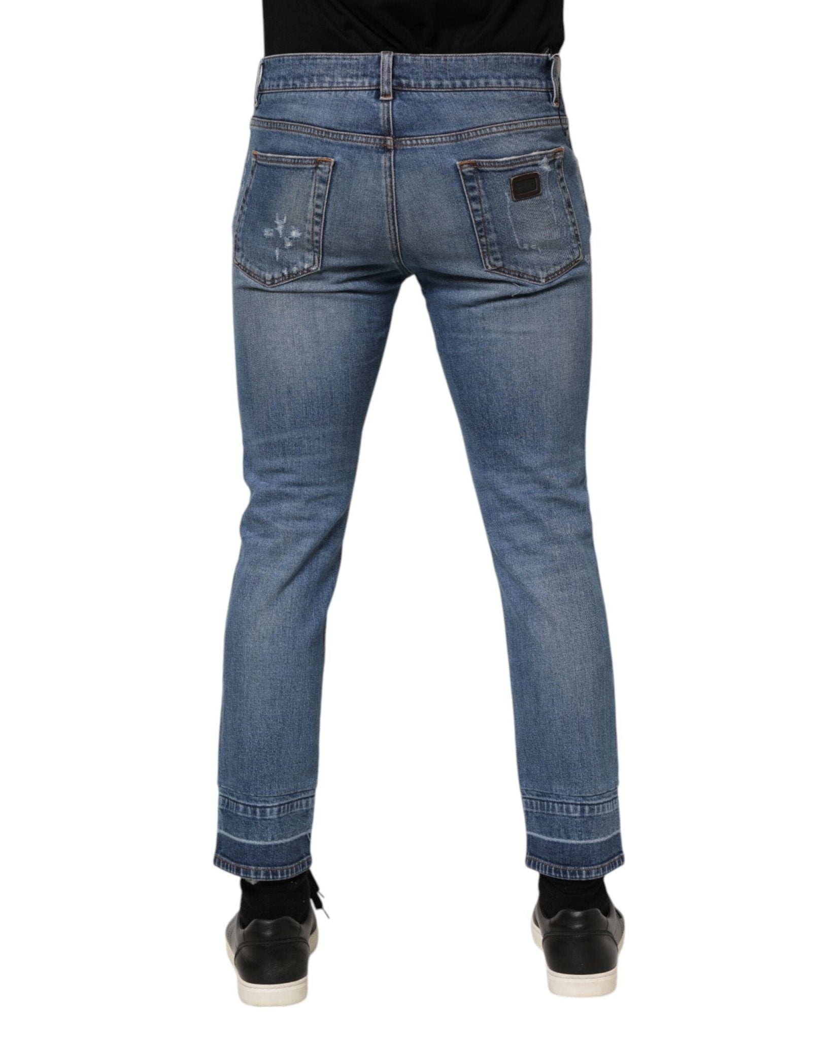 Dolce & Gabbana Blue Cotton Logo Plaque COMFORT Denim Jeans - RIMODA