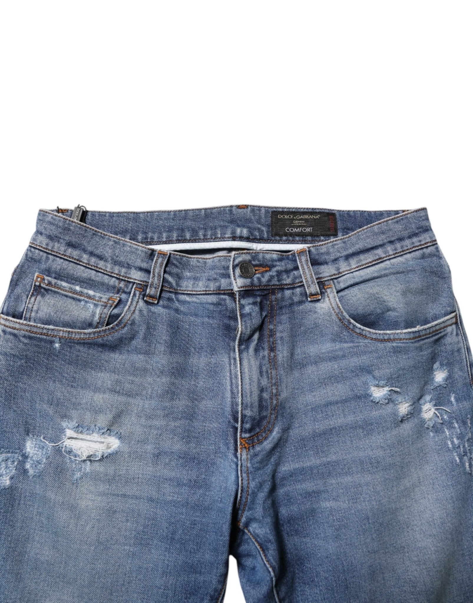 Dolce & Gabbana Blue Cotton Logo Plaque COMFORT Denim Jeans - RIMODA
