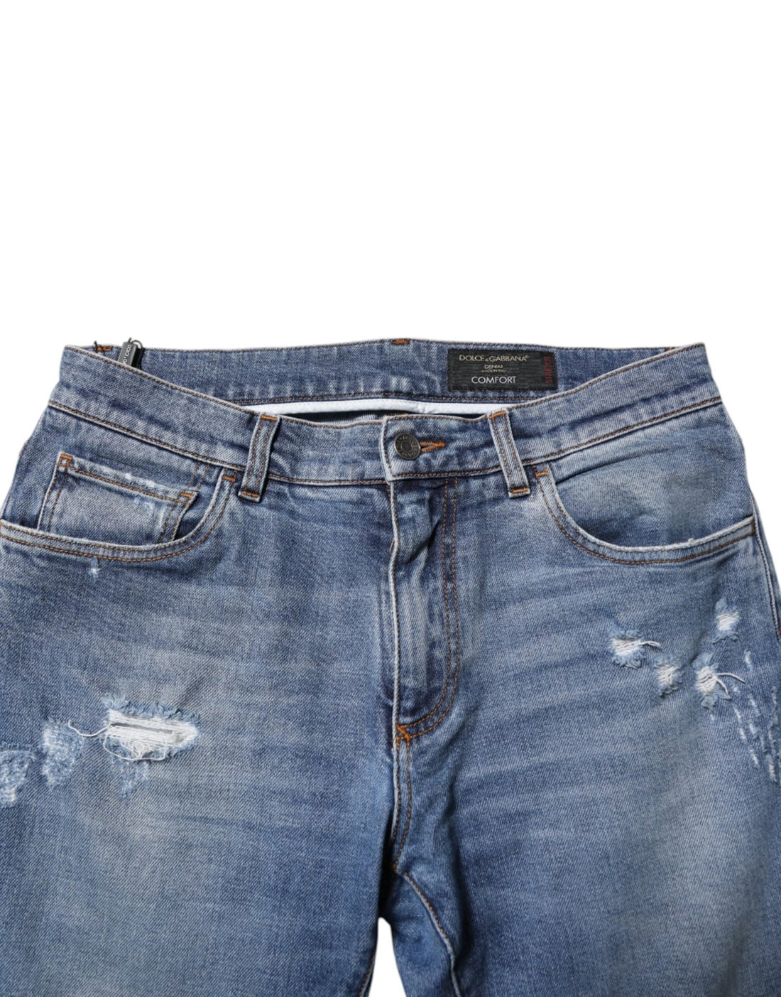 Dolce & Gabbana Blue Cotton Logo Plaque COMFORT Denim Jeans - RIMODA