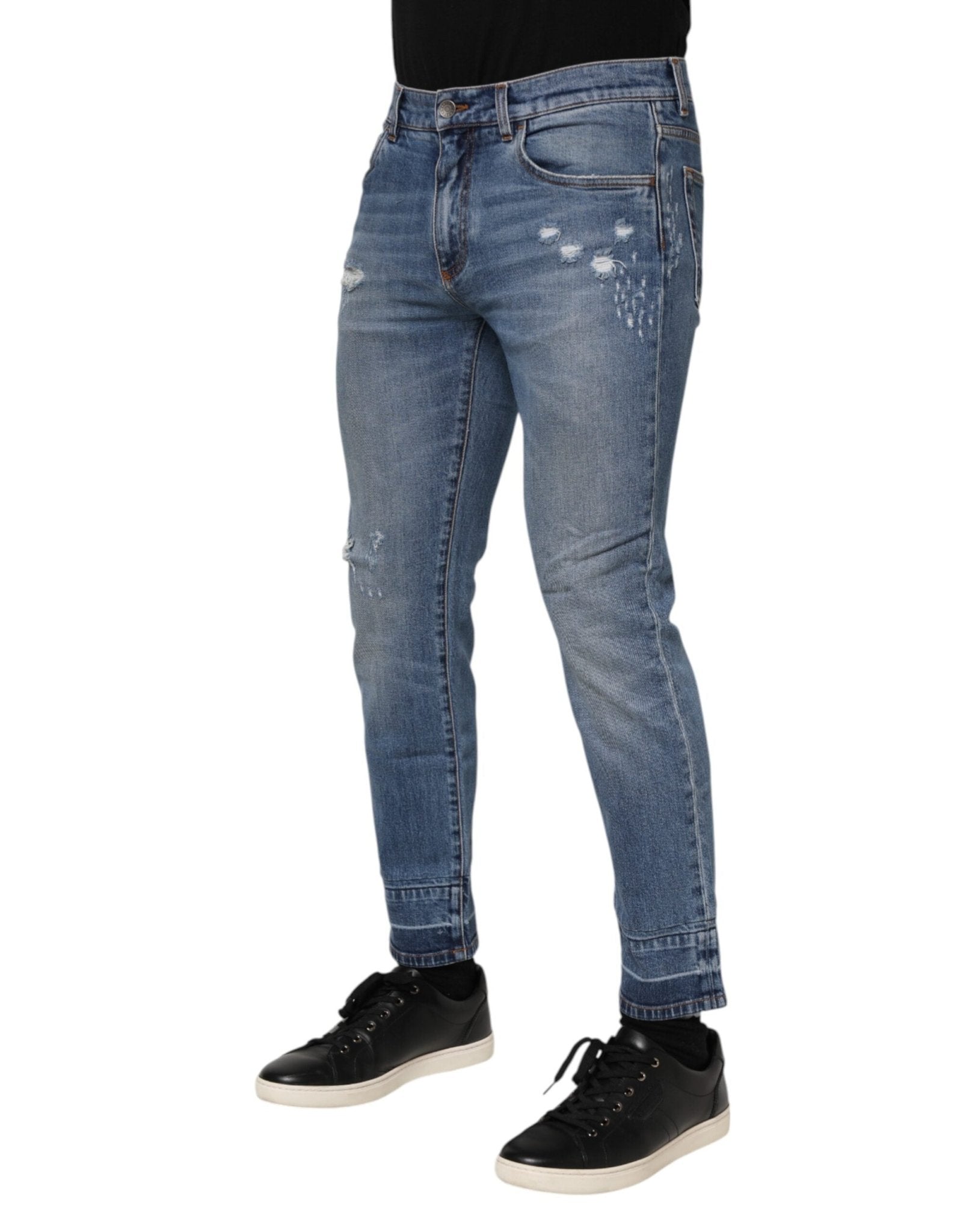 Dolce & Gabbana Blue Cotton Logo Plaque COMFORT Denim Jeans - RIMODA