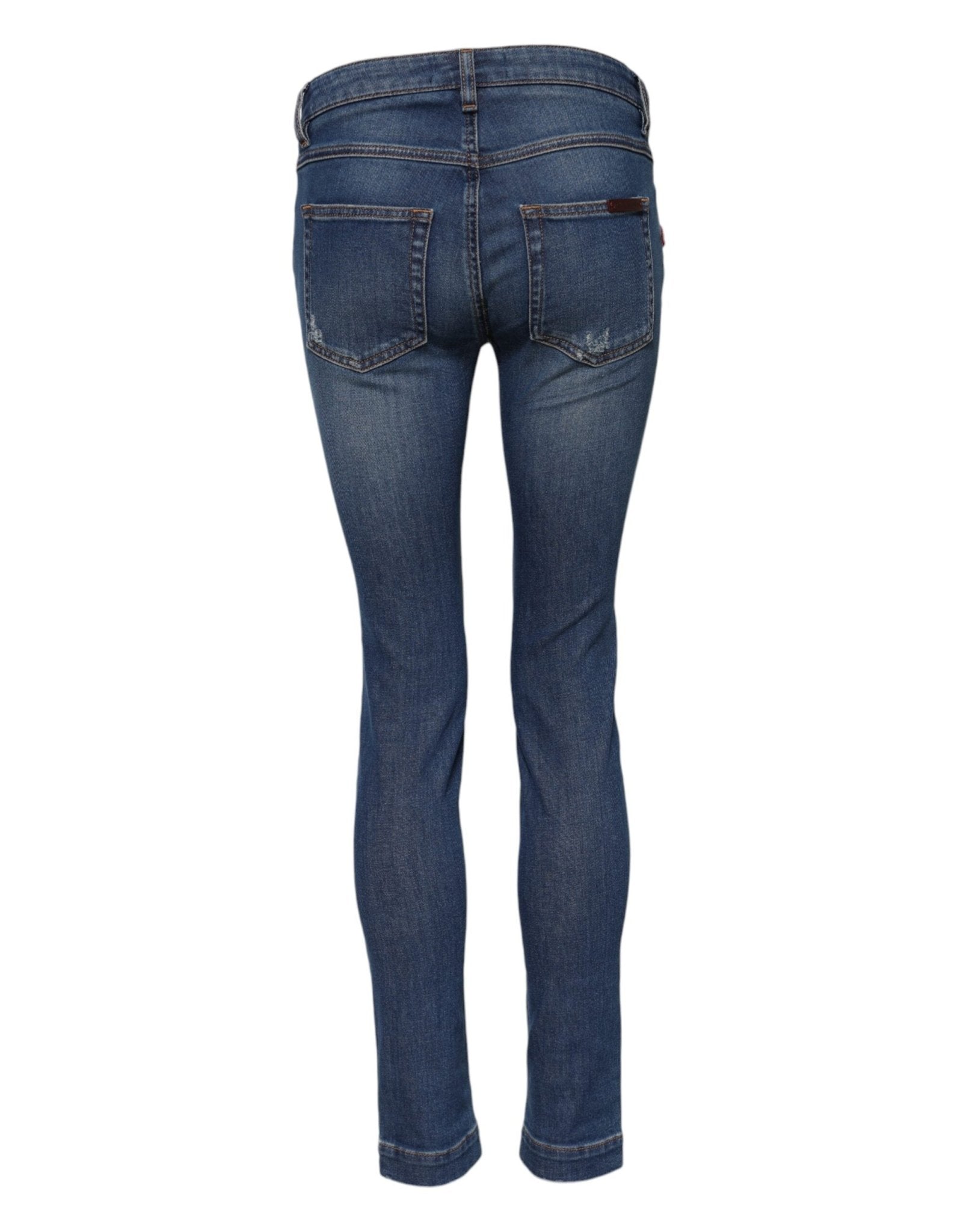Dolce & Gabbana Blue Cotton Low Waist Skinny Denim Jeans - RIMODA