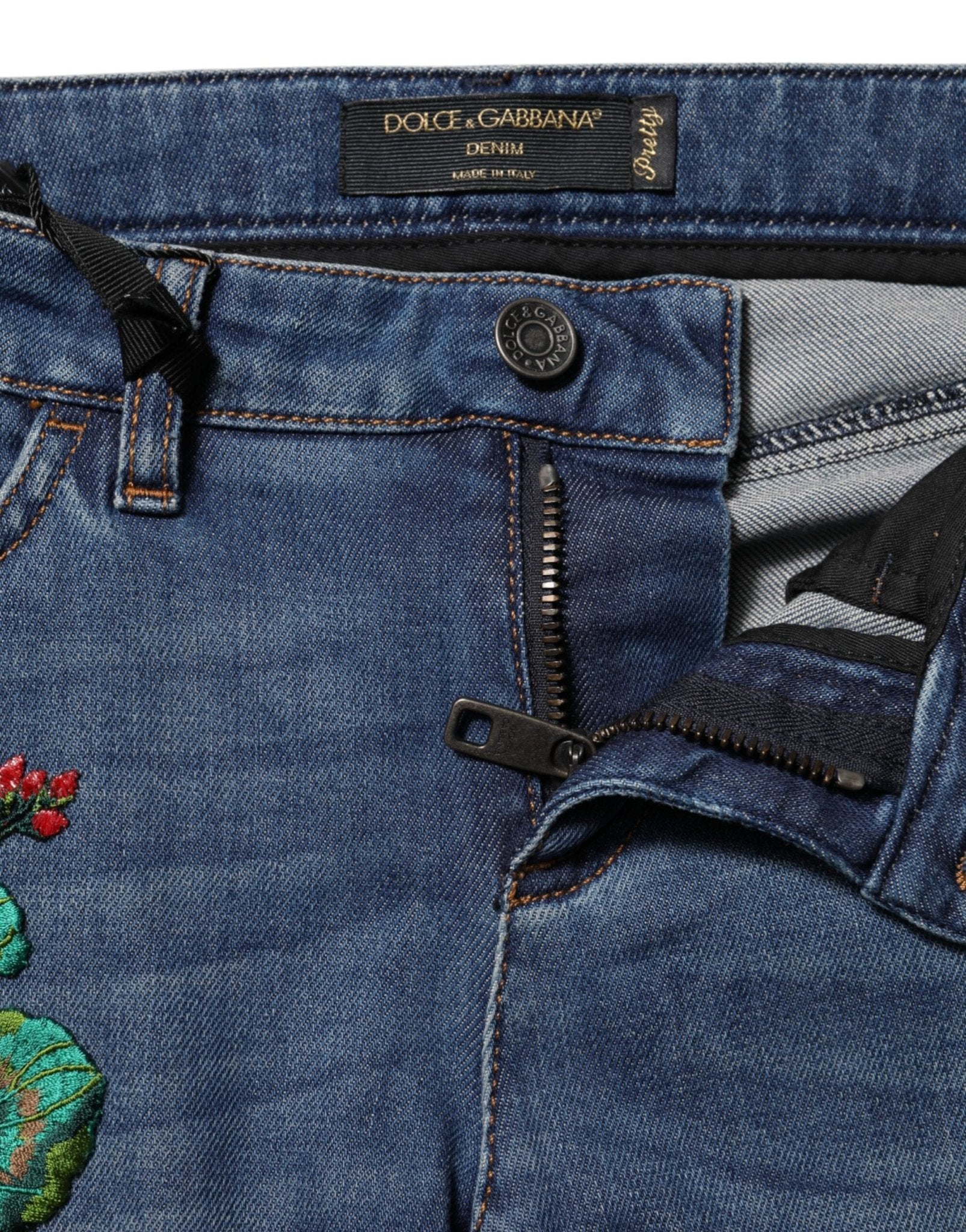 Dolce & Gabbana Blue Cotton Low Waist Skinny Denim Jeans - RIMODA