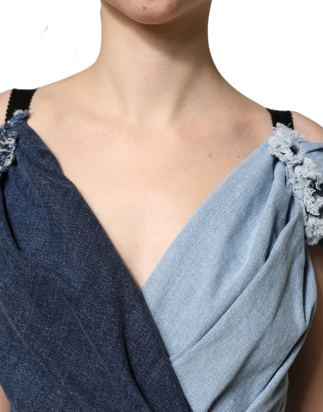 Dolce & Gabbana Blue Cotton Patchwork Denim Mini Sheath Dress - RIMODA