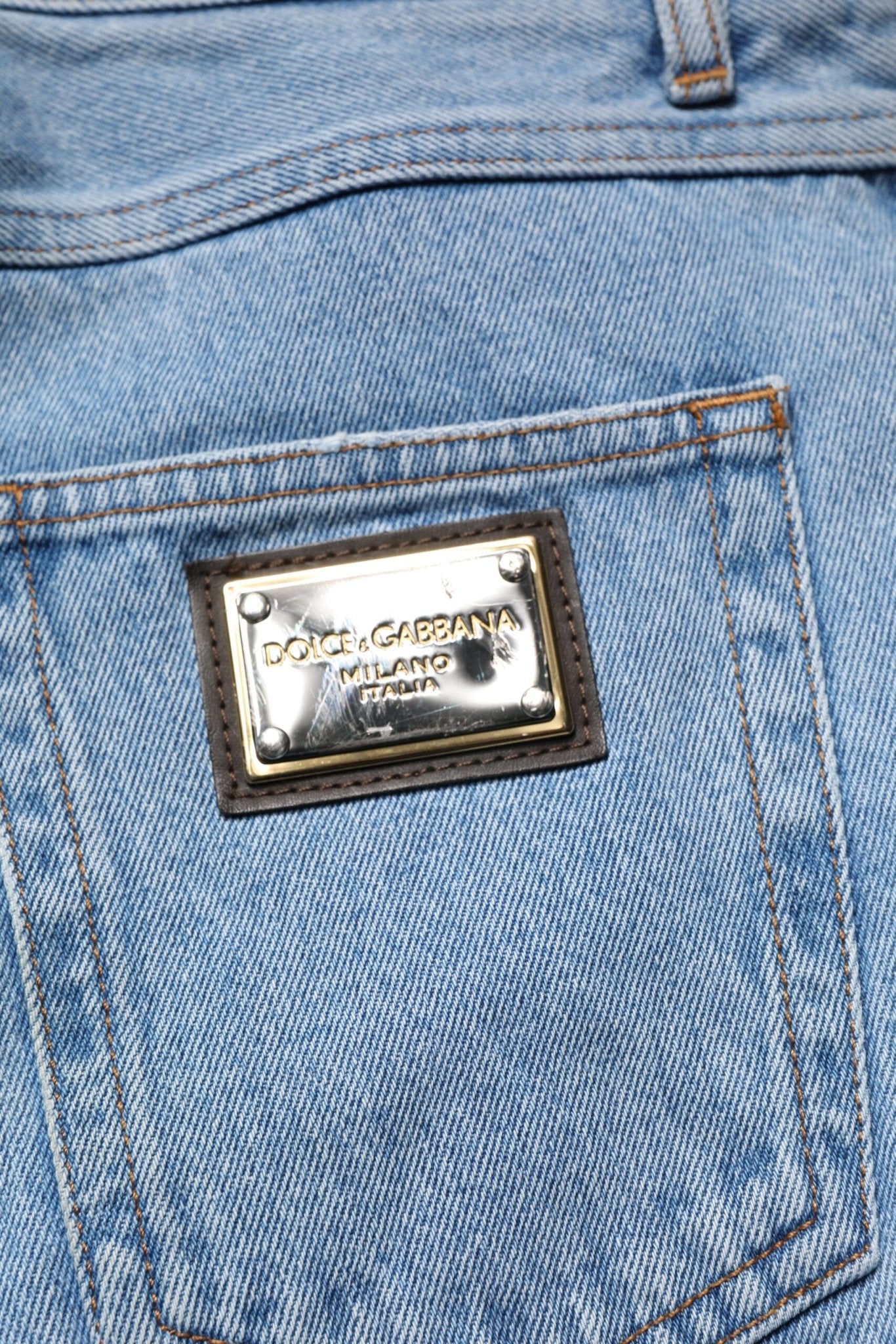 Dolce & Gabbana Blue Cotton Skinny Men Denim Mid Waist Jeans - RIMODA