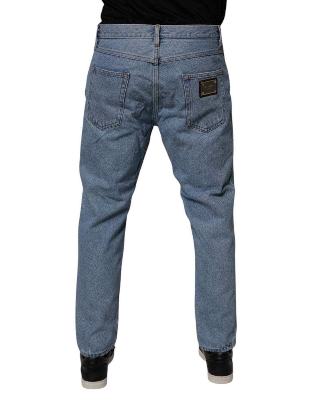 Dolce & Gabbana Blue Cotton Skinny Men Denim Mid Waist Jeans - RIMODA