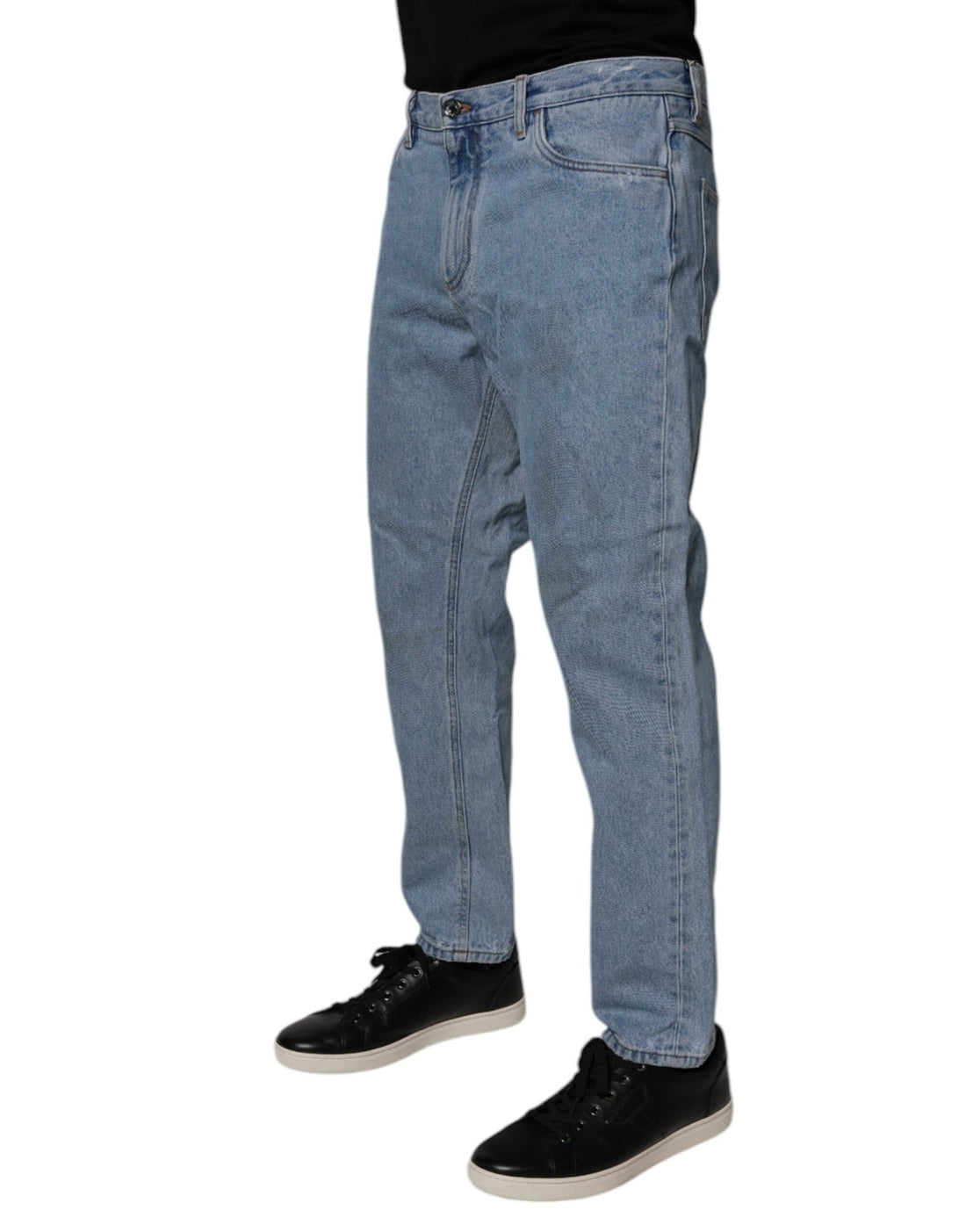 Dolce & Gabbana Blue Cotton Skinny Men Denim Mid Waist Jeans - RIMODA