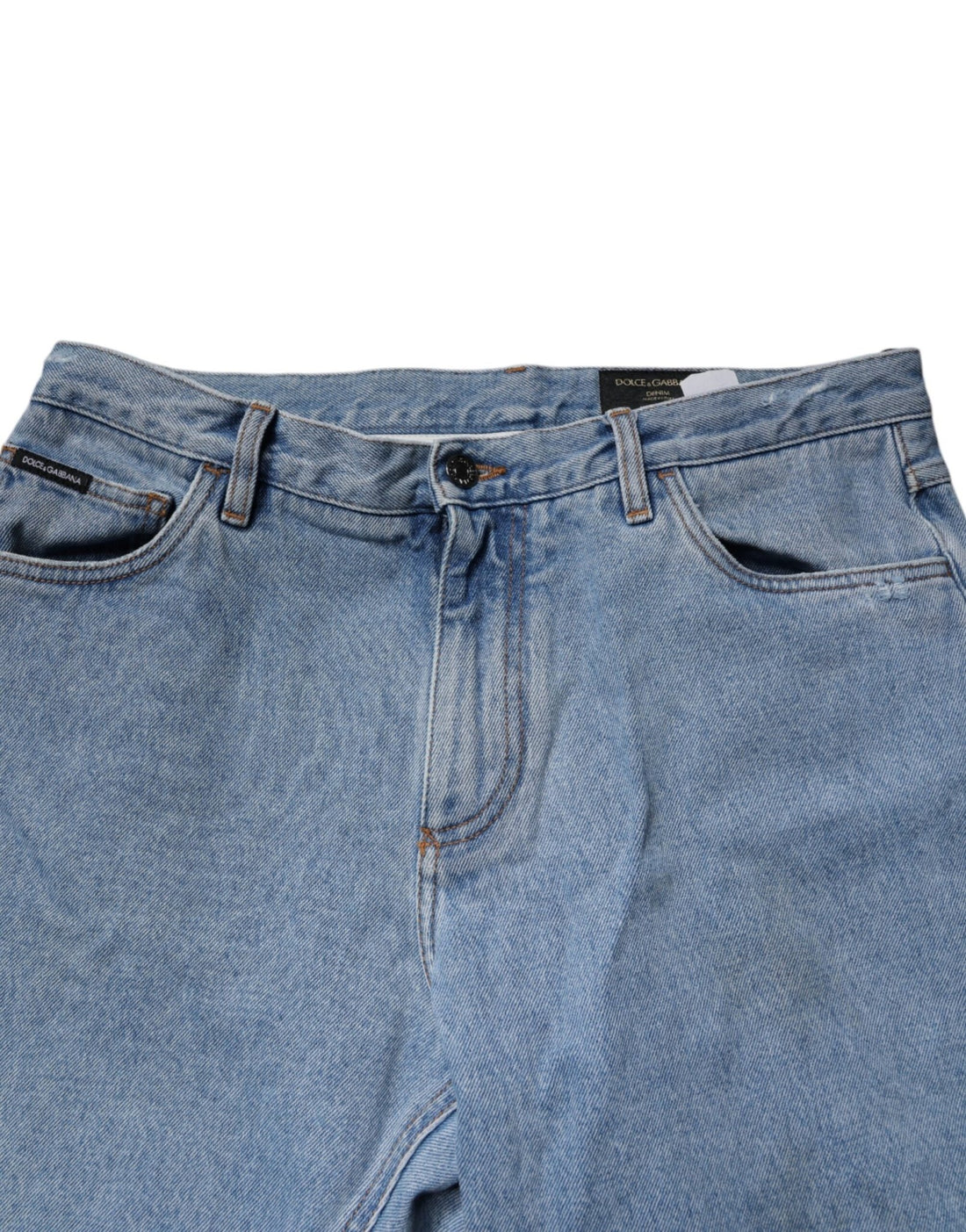 Dolce & Gabbana Blue Cotton Skinny Men Denim Mid Waist Jeans - RIMODA
