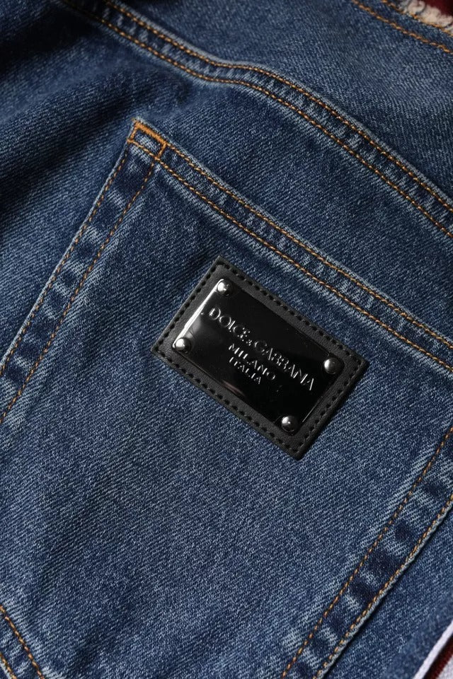 Dolce & Gabbana Blue Cotton Stretch Straight Denim Jeans - RIMODA