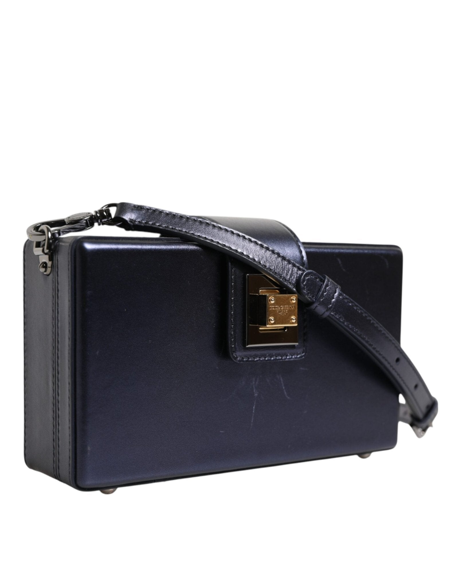 Dolce & Gabbana Blue DG BOX Lambskin Leather Crossbody Strap Bag - RIMODA