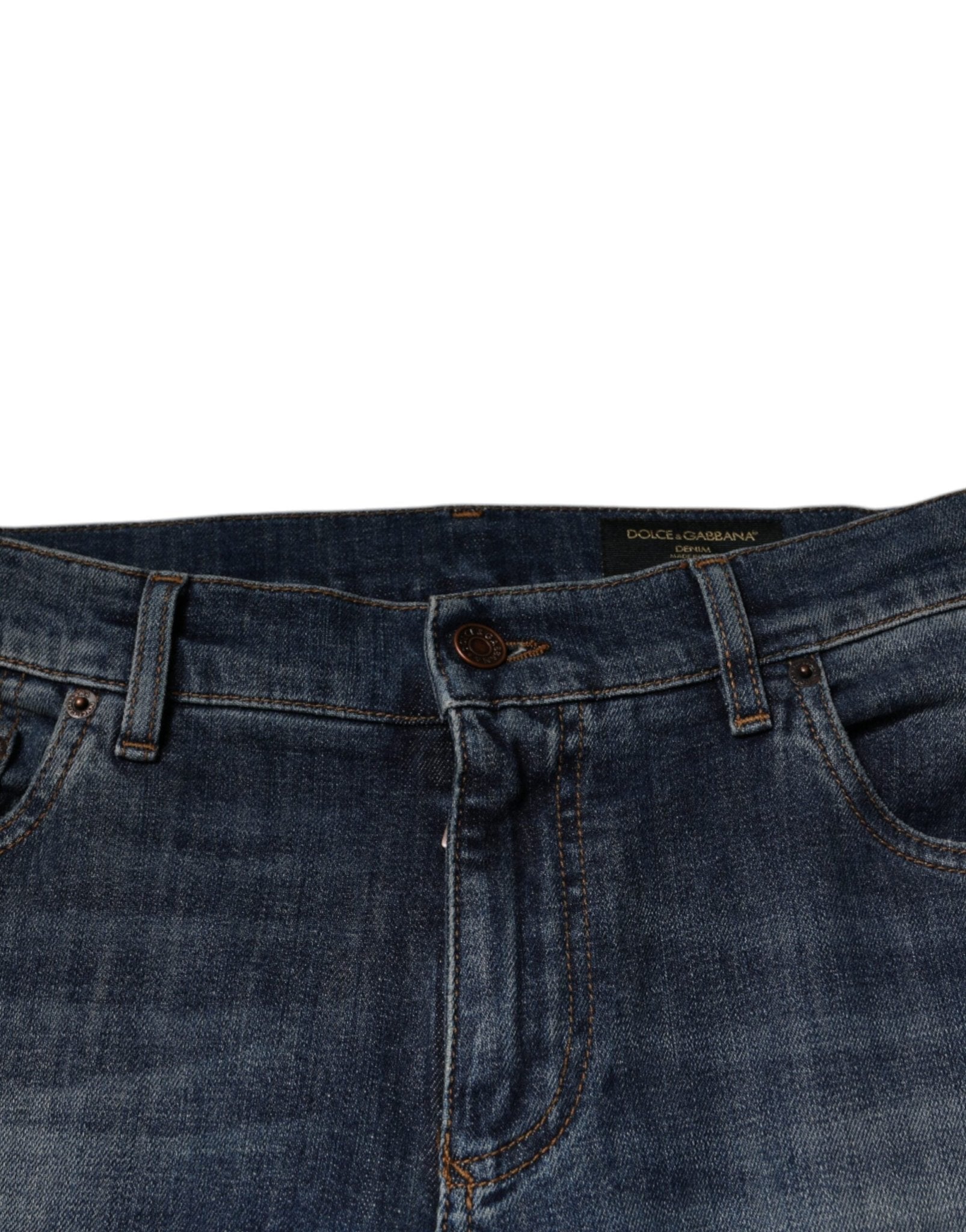 Dolce & Gabbana Blue DG Crown Logo Cotton Skinny Denim Jeans - RIMODA