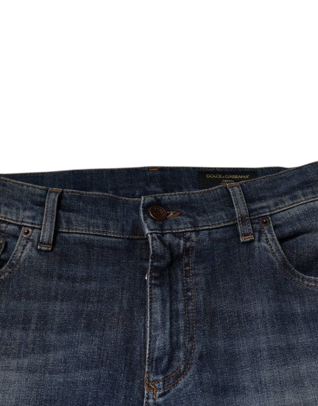 Dolce & Gabbana Blue DG Crown Logo Cotton Skinny Denim Jeans - RIMODA