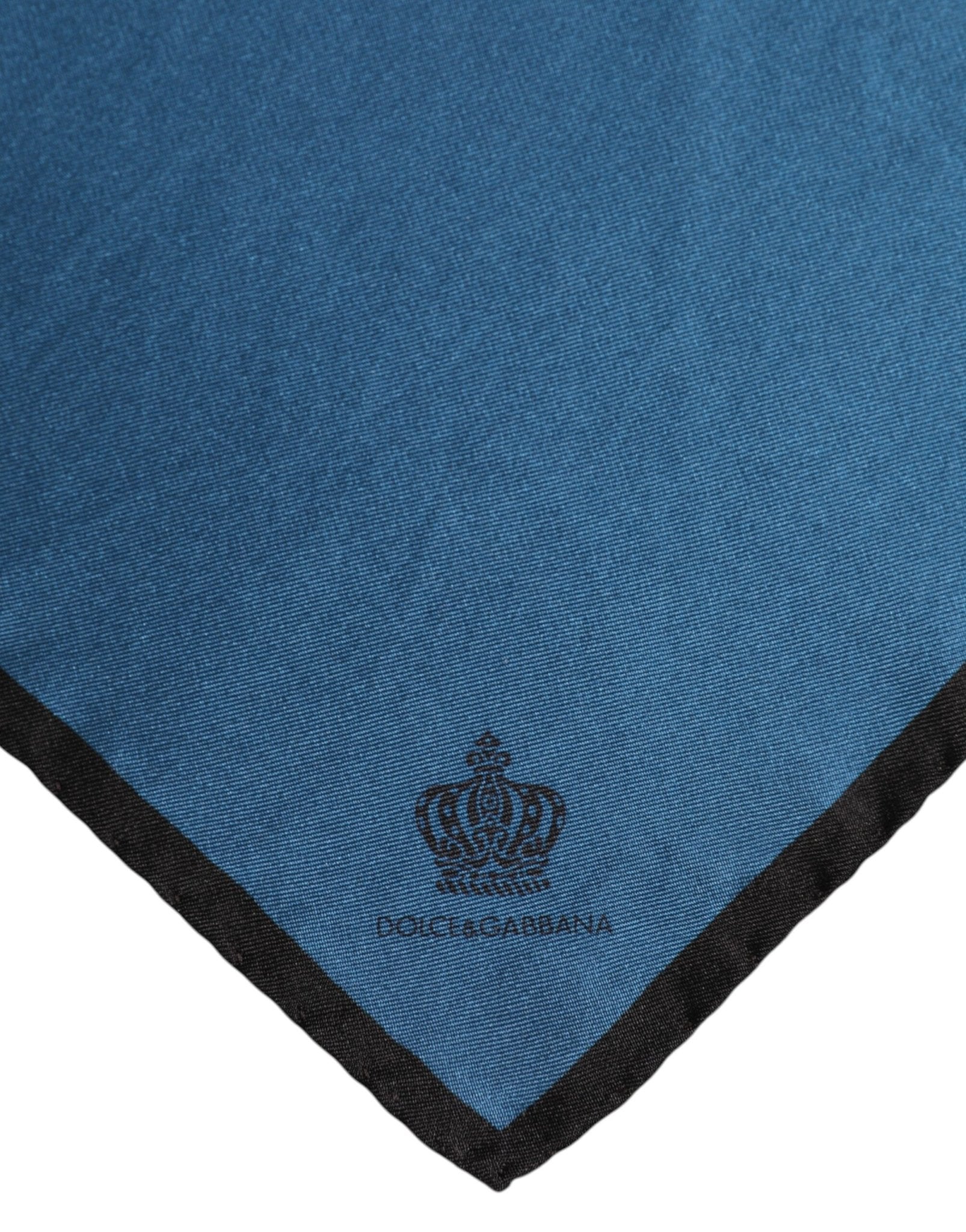 Dolce & Gabbana Blue DG Crown Silk Square Men Foulard Scarf - RIMODA