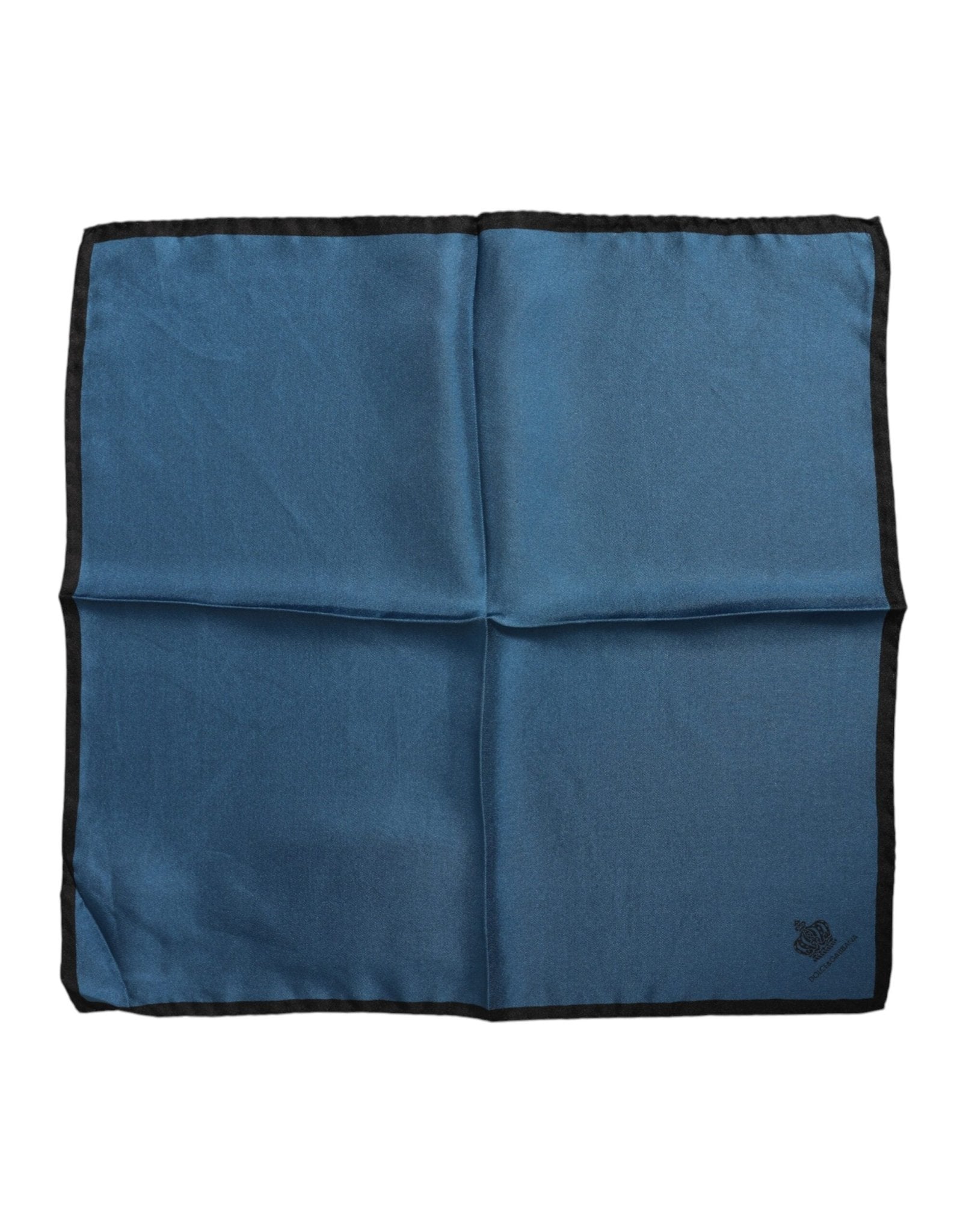 Dolce & Gabbana Blue DG Crown Silk Square Men Foulard Scarf - RIMODA
