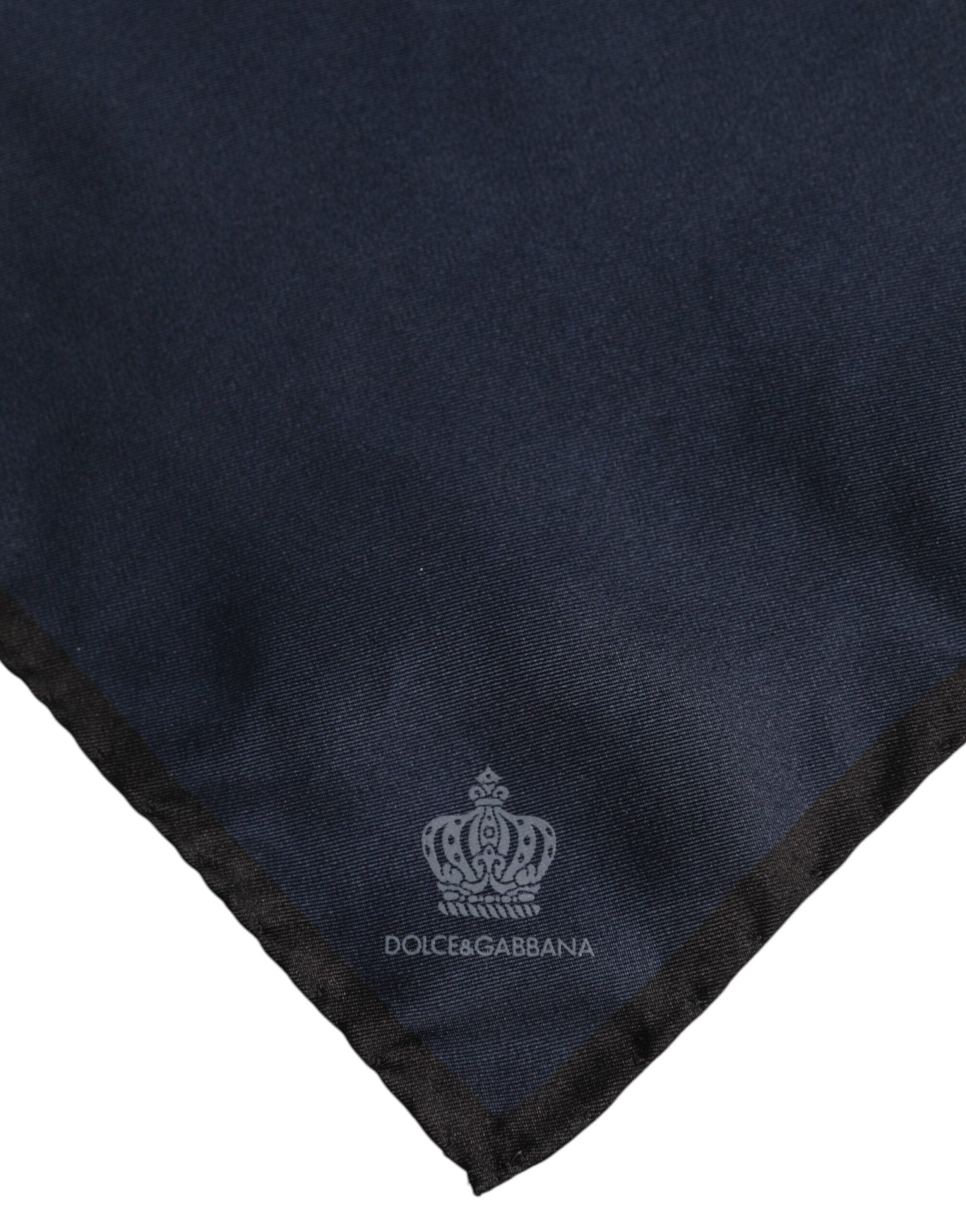 Dolce & Gabbana Blue DG Crown Silk Square Men Foulard Scarf - RIMODA