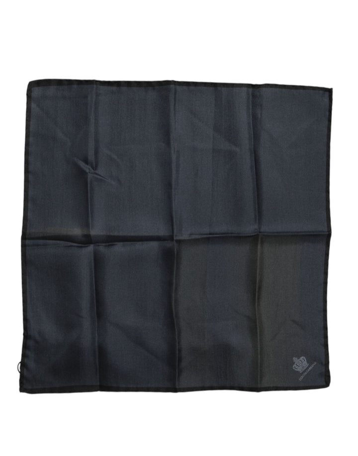 Dolce & Gabbana Blue DG Crown Silk Square Men Foulard Scarf - RIMODA