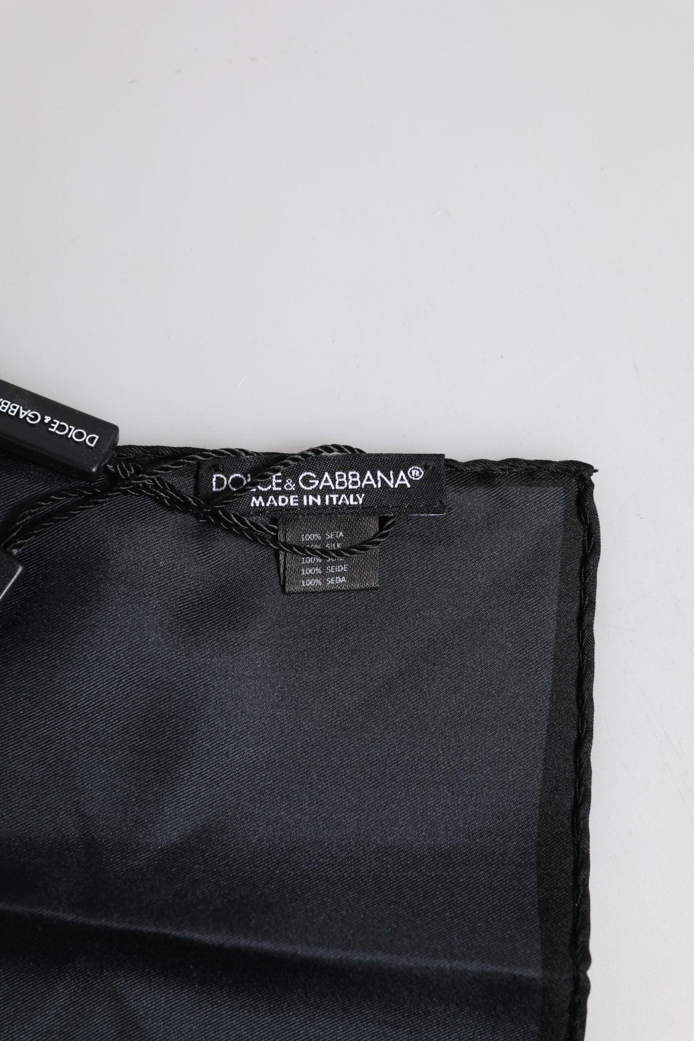 Dolce & Gabbana Blue DG Crown Silk Square Men Foulard Scarf - RIMODA