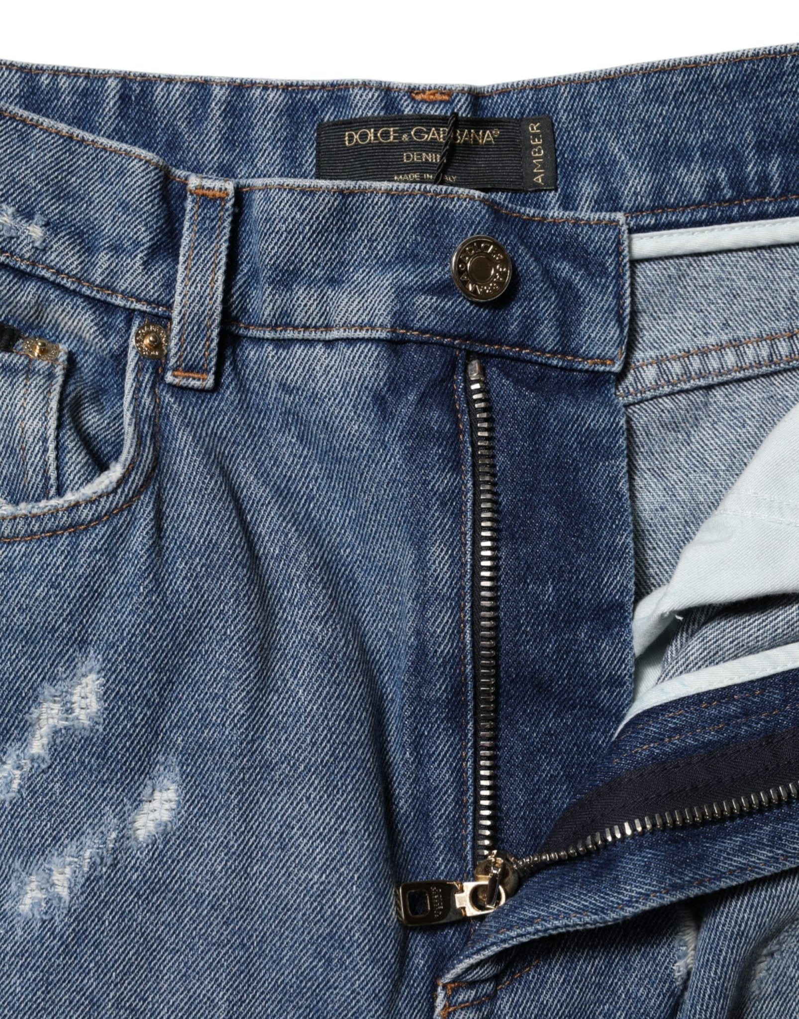 Dolce & Gabbana Blue Distressed Cotton AMBER Denim Jeans - RIMODA