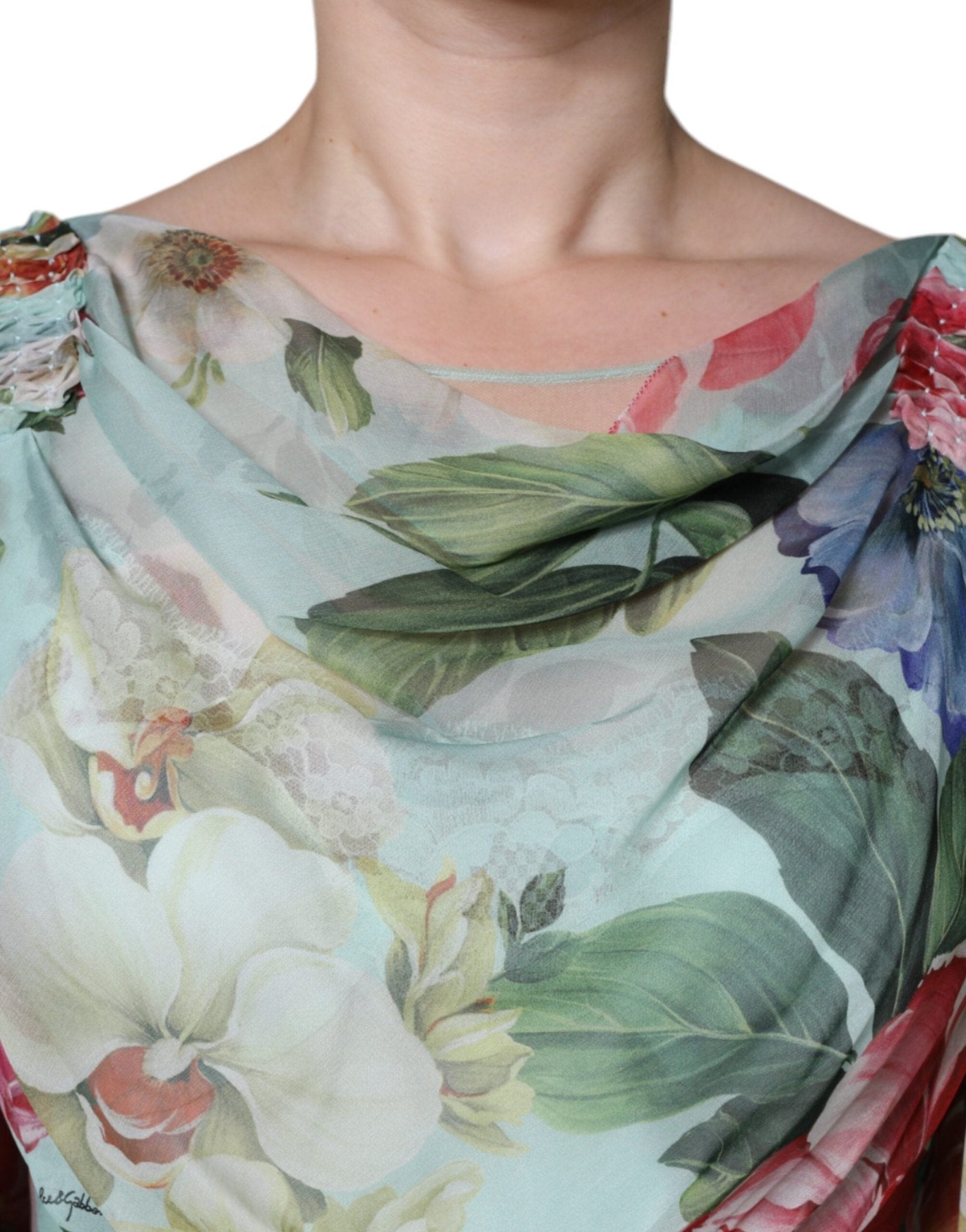 Dolce & Gabbana Blue Floral Print Tiered Long Maxi Dress - RIMODA