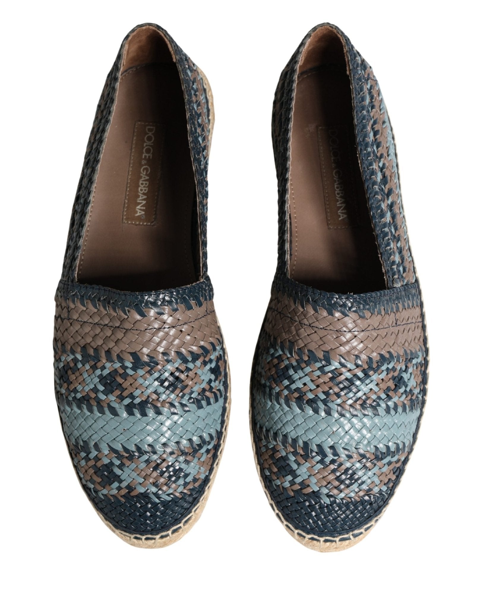 Dolce & Gabbana Blue Gray Slip On Buffalo Espadrille Shoes - RIMODA