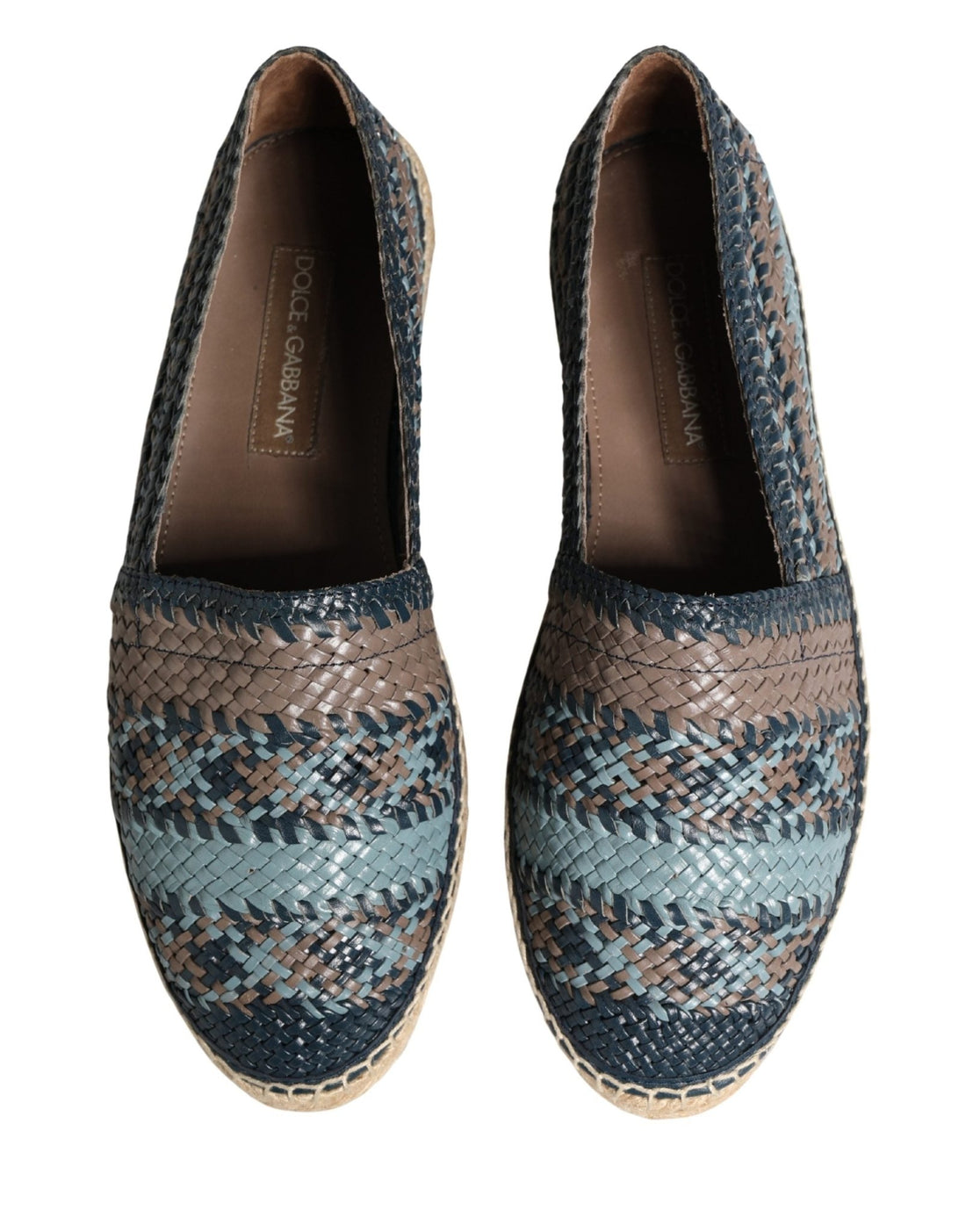Dolce & Gabbana Blue Gray Slip On Buffalo Espadrille Shoes - RIMODA