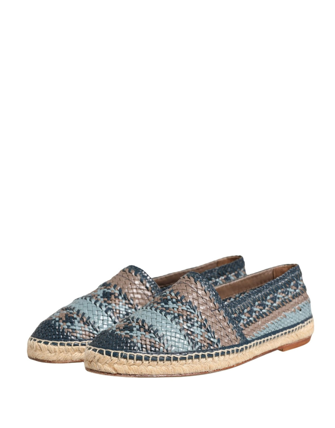 Dolce & Gabbana Blue Gray Slip On Buffalo Espadrille Shoes - RIMODA