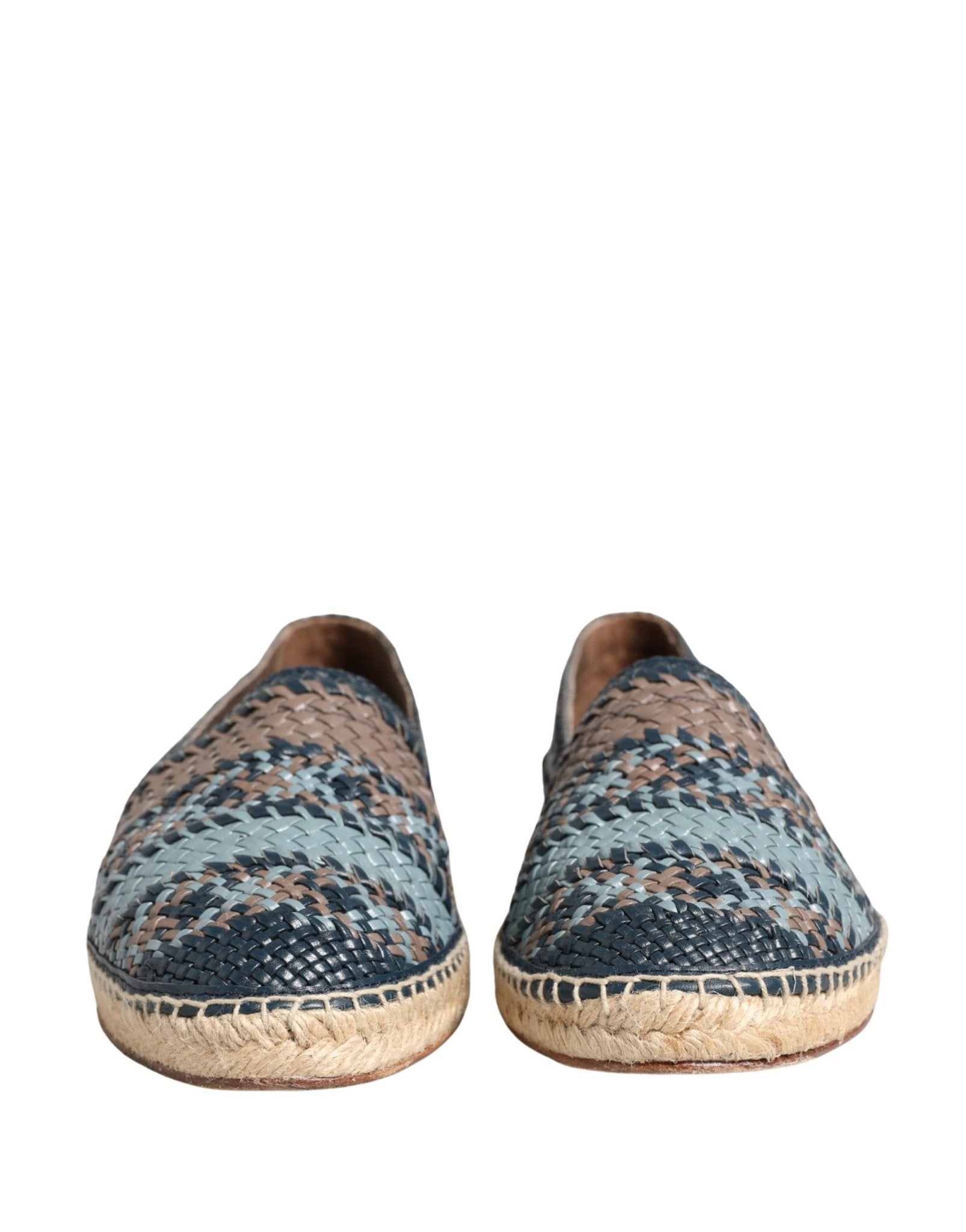 Dolce & Gabbana Blue Gray Slip On Buffalo Espadrille Shoes - RIMODA