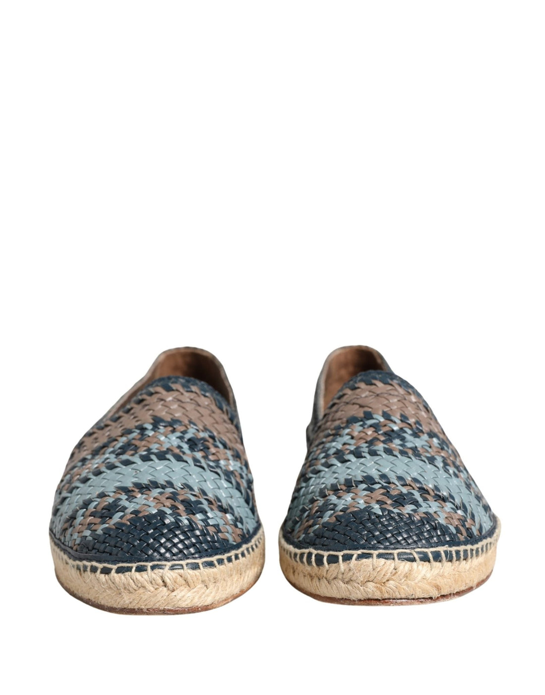 Dolce & Gabbana Blue Gray Slip On Buffalo Espadrille Shoes - RIMODA
