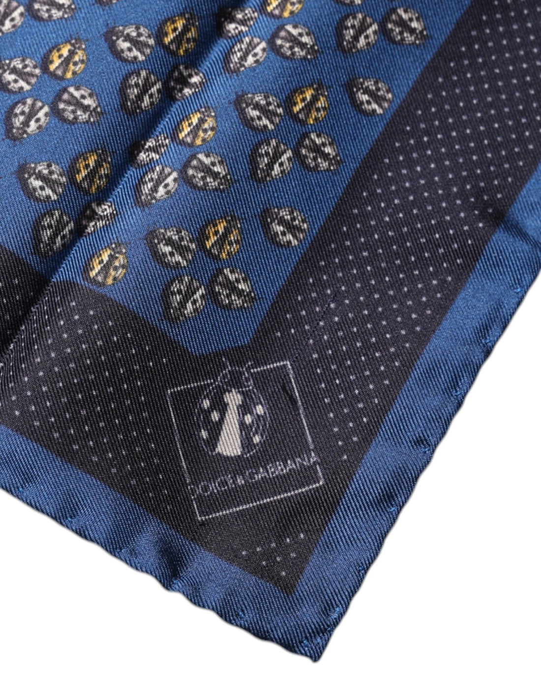 Dolce & Gabbana Blue Lady Bug Silk Square Handkerchief Scarf - RIMODA