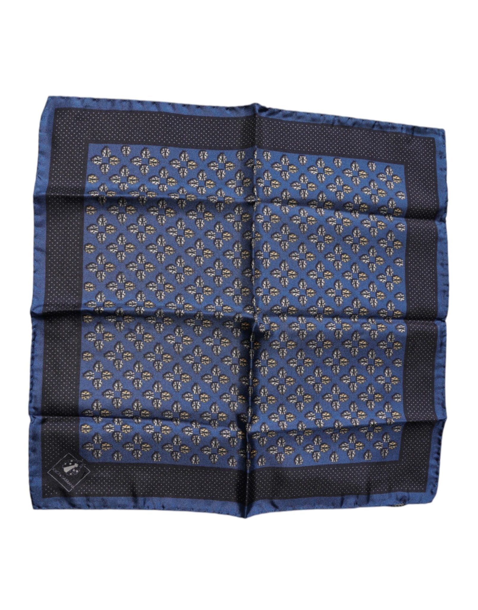 Dolce & Gabbana Blue Lady Bug Silk Square Handkerchief Scarf - RIMODA