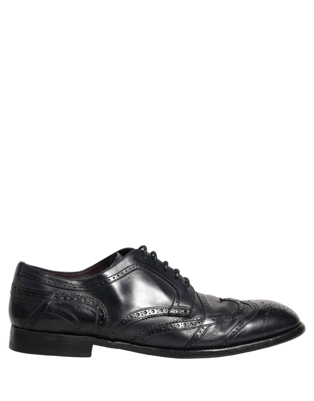 Dolce & Gabbana Blue Leather Derby Wingtip Formal Shoes - RIMODA