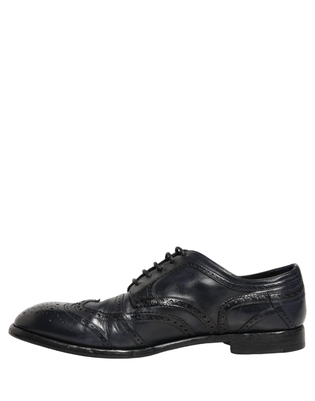 Dolce & Gabbana Blue Leather Derby Wingtip Formal Shoes - RIMODA