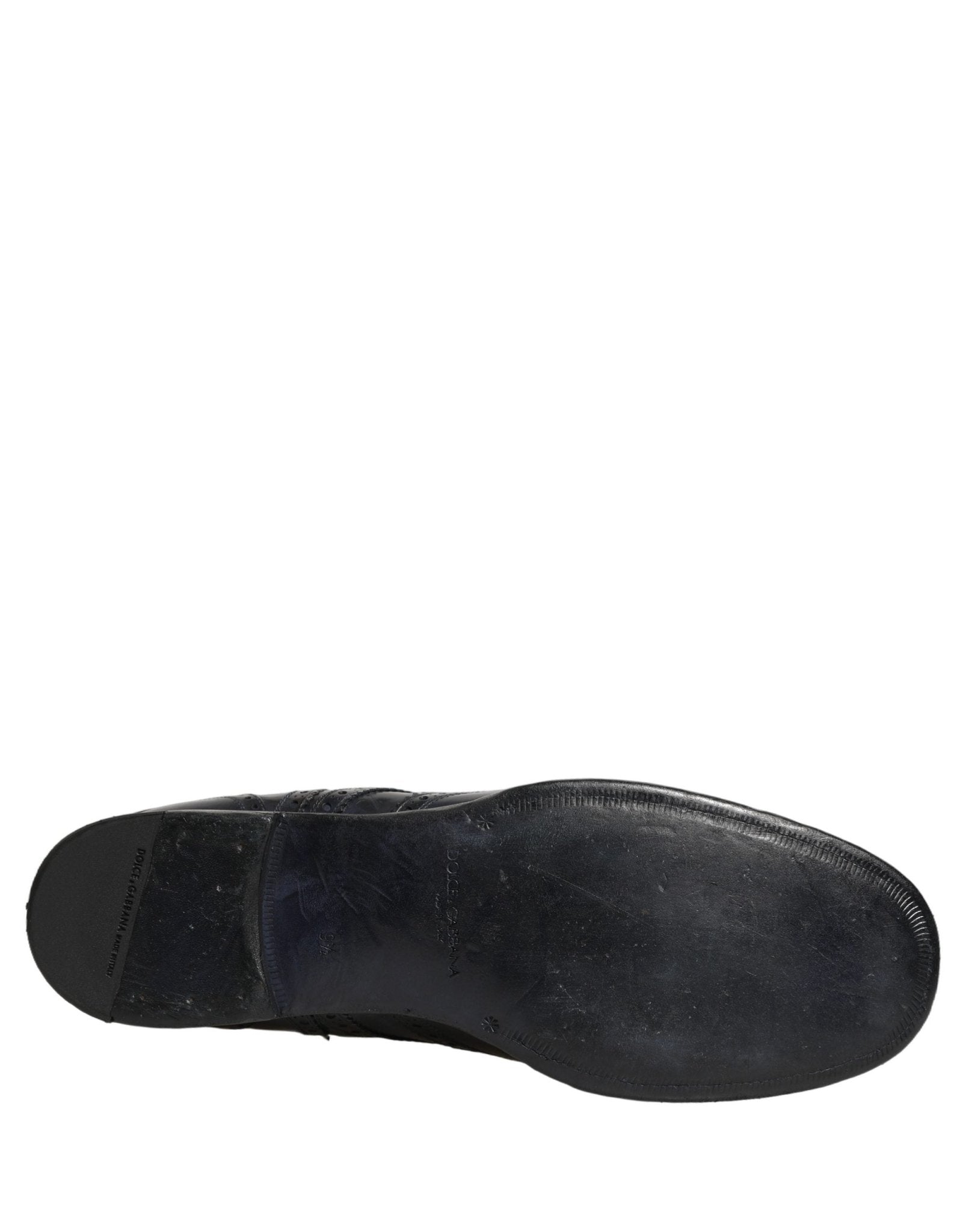 Dolce & Gabbana Blue Leather Derby Wingtip Formal Shoes - RIMODA