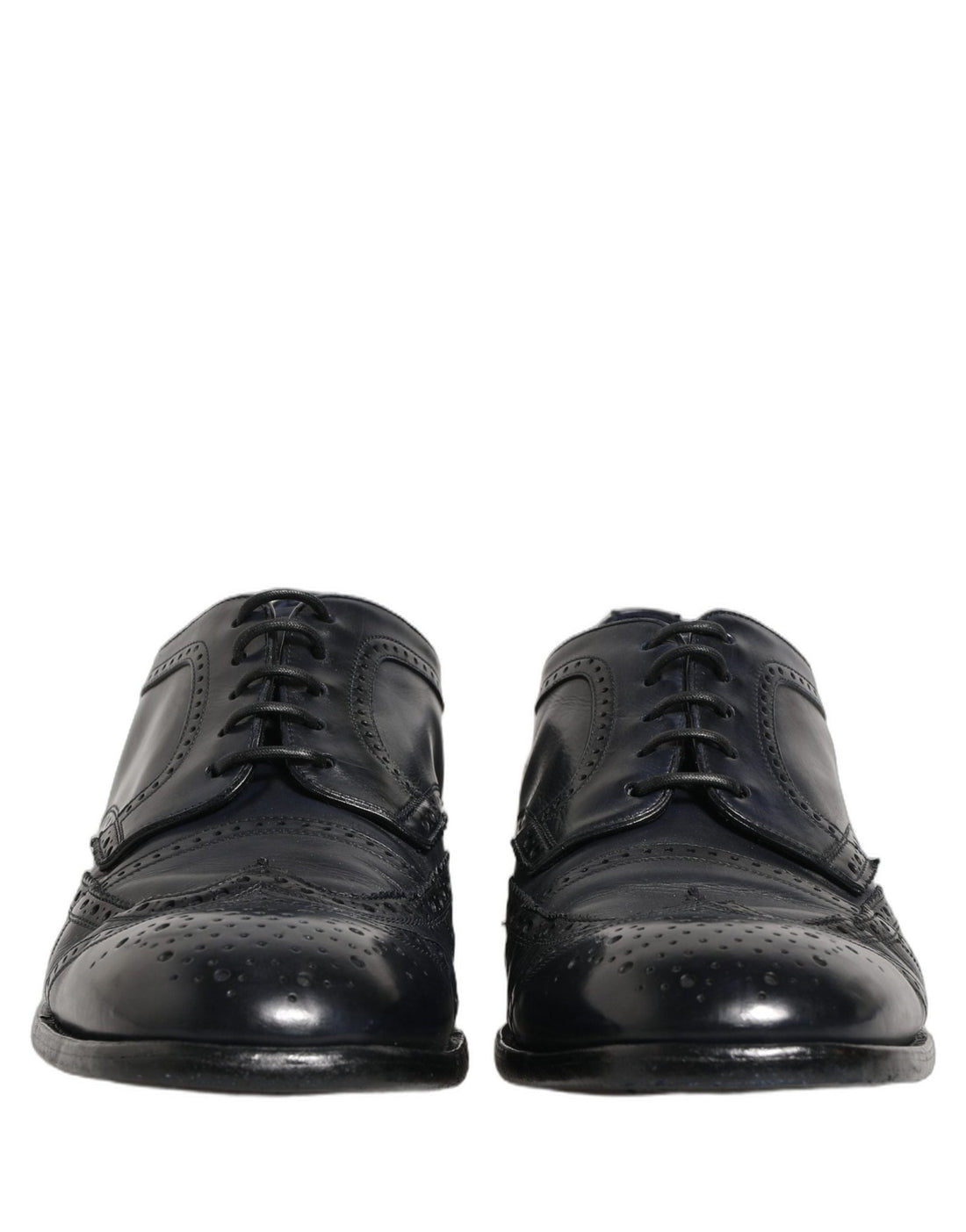 Dolce & Gabbana Blue Leather Derby Wingtip Formal Shoes - RIMODA