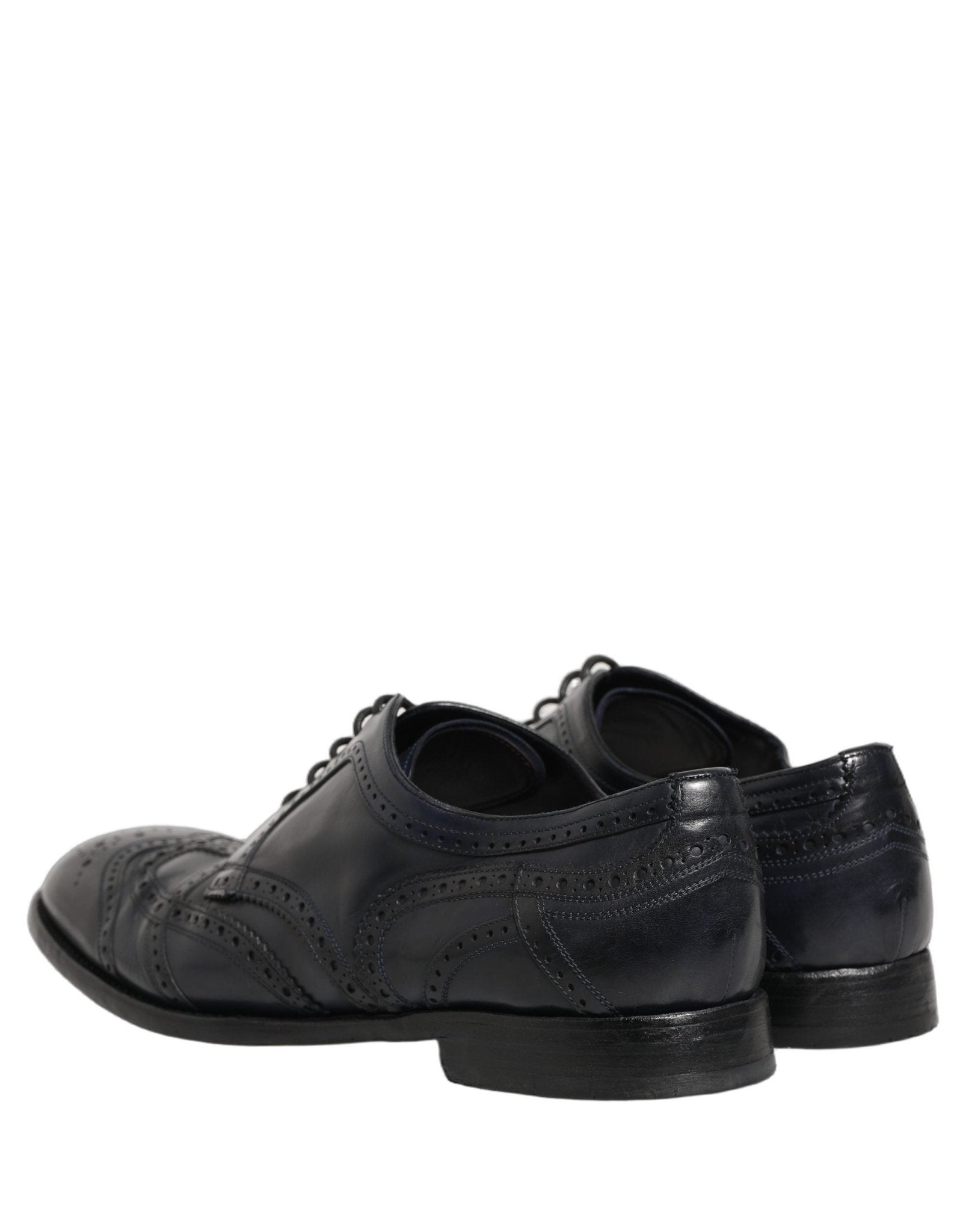 Dolce & Gabbana Blue Leather Derby Wingtip Formal Shoes - RIMODA