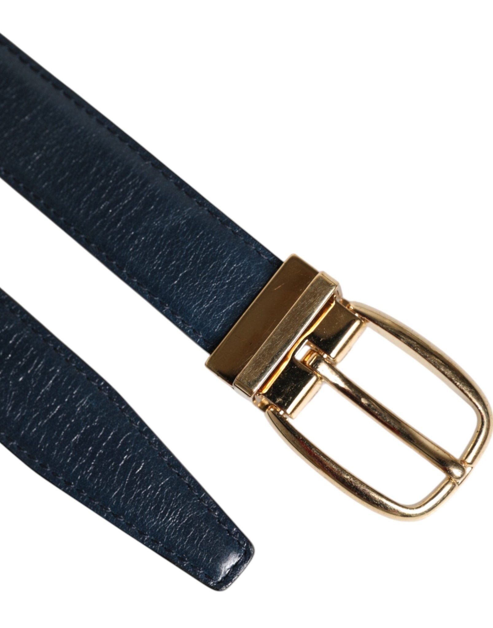 Dolce & Gabbana Blue Leather Metal Buckle Classic Belt - RIMODA
