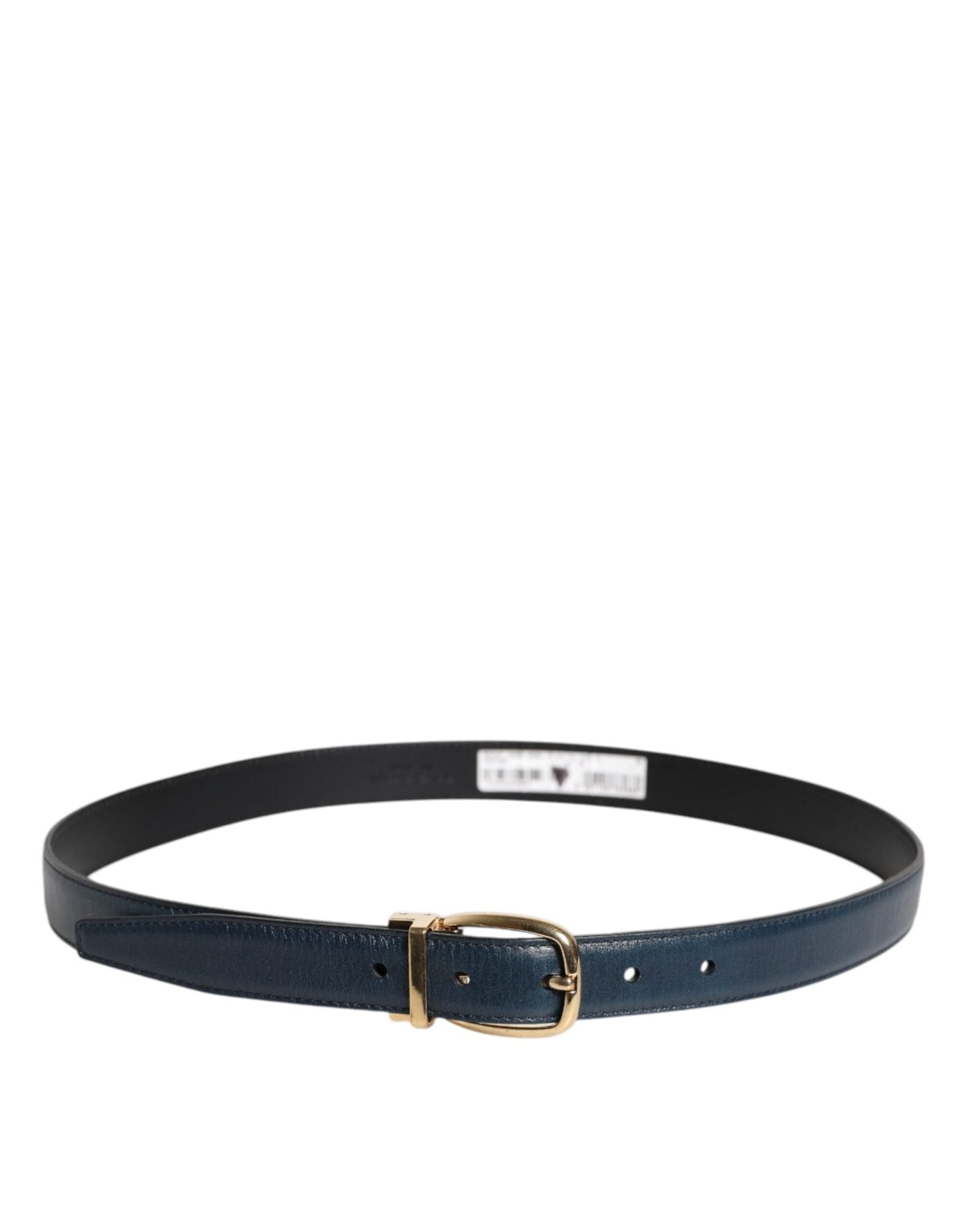 Dolce & Gabbana Blue Leather Metal Buckle Classic Belt - RIMODA