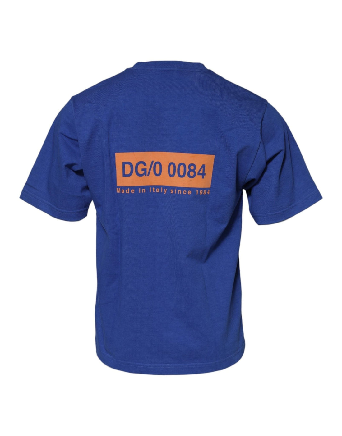 Dolce & Gabbana Blue Logo Graphic Cotton Crew Neck T-shirt - RIMODA