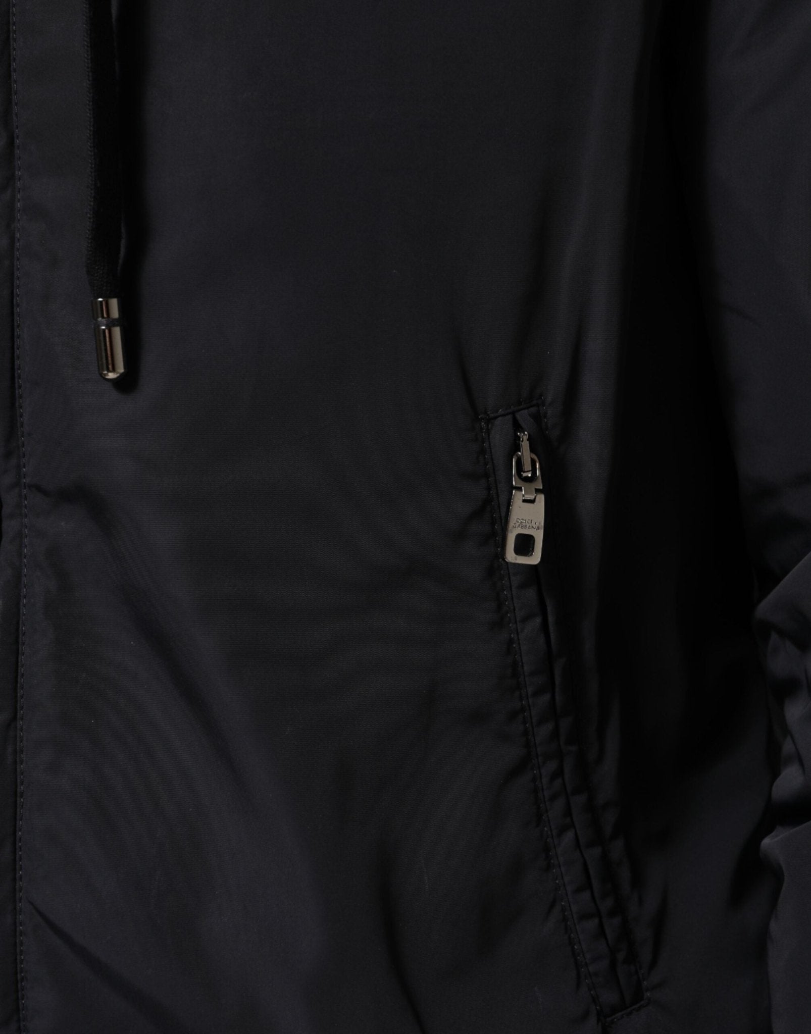 Dolce & Gabbana Blue Logo Tape Hooded Full Zip Bomber Jacket - RIMODA