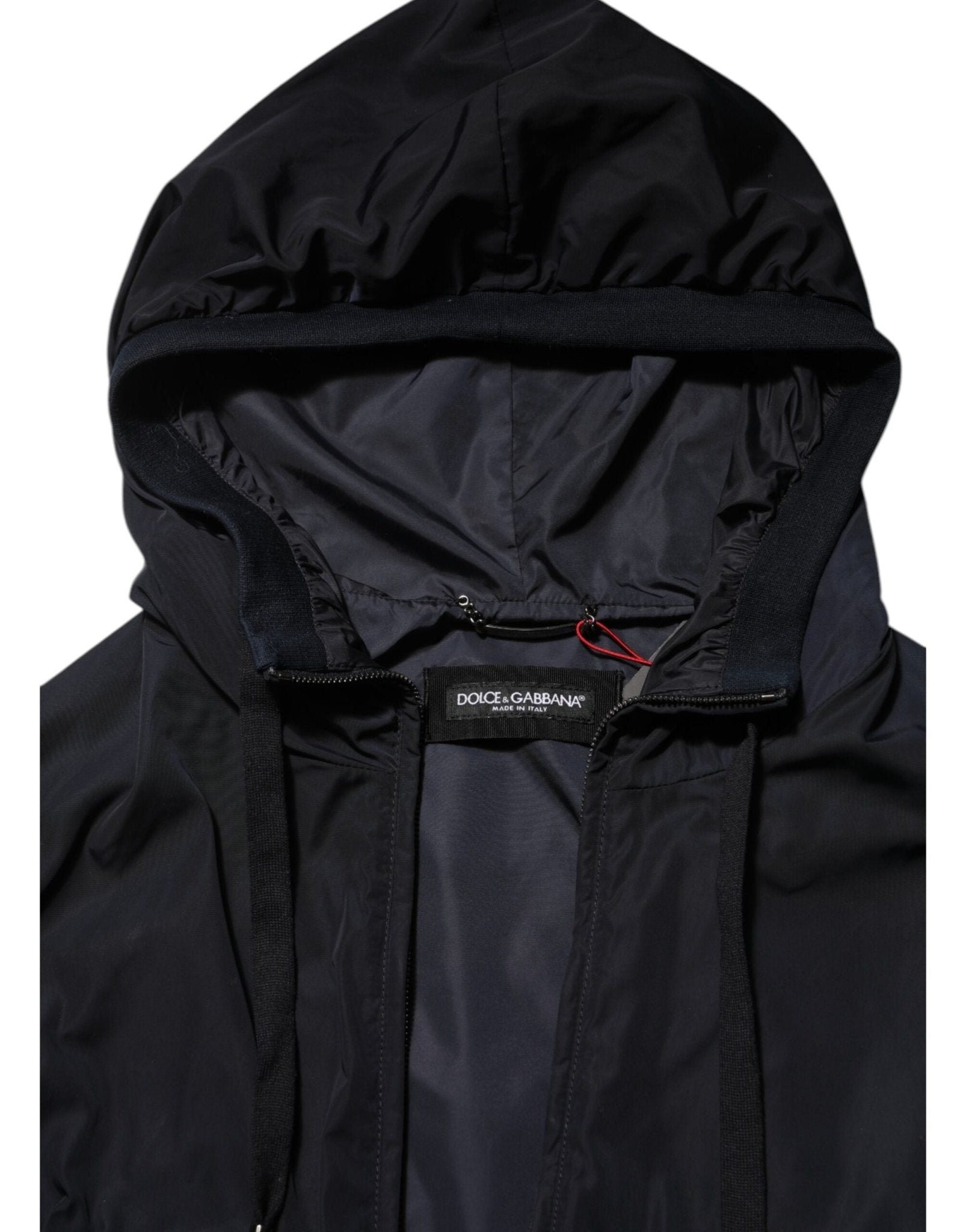 Dolce & Gabbana Blue Logo Tape Hooded Full Zip Bomber Jacket - RIMODA